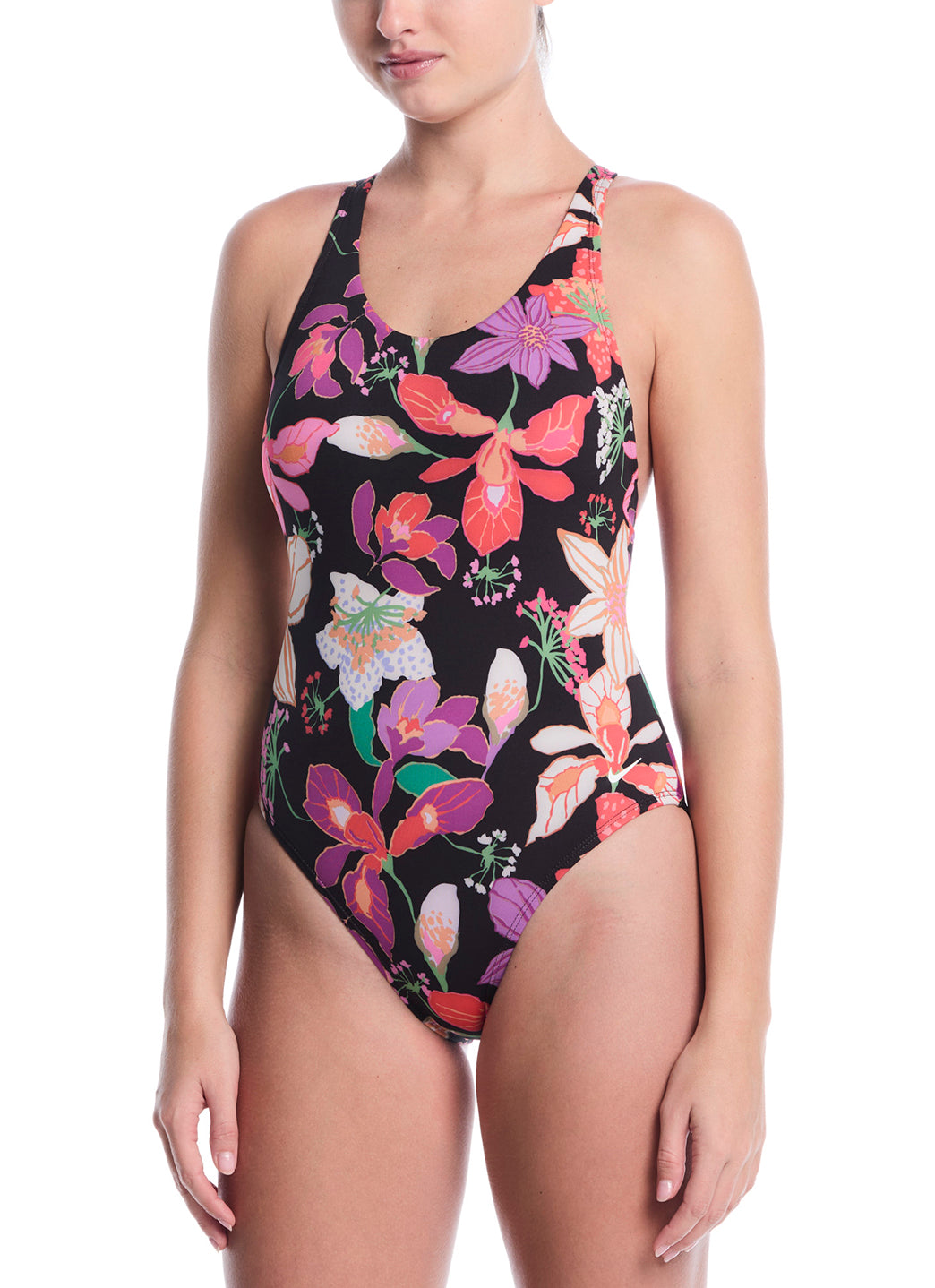 Nike Women's Hot House Floral Scoop Neck One Piece Swimsuit
