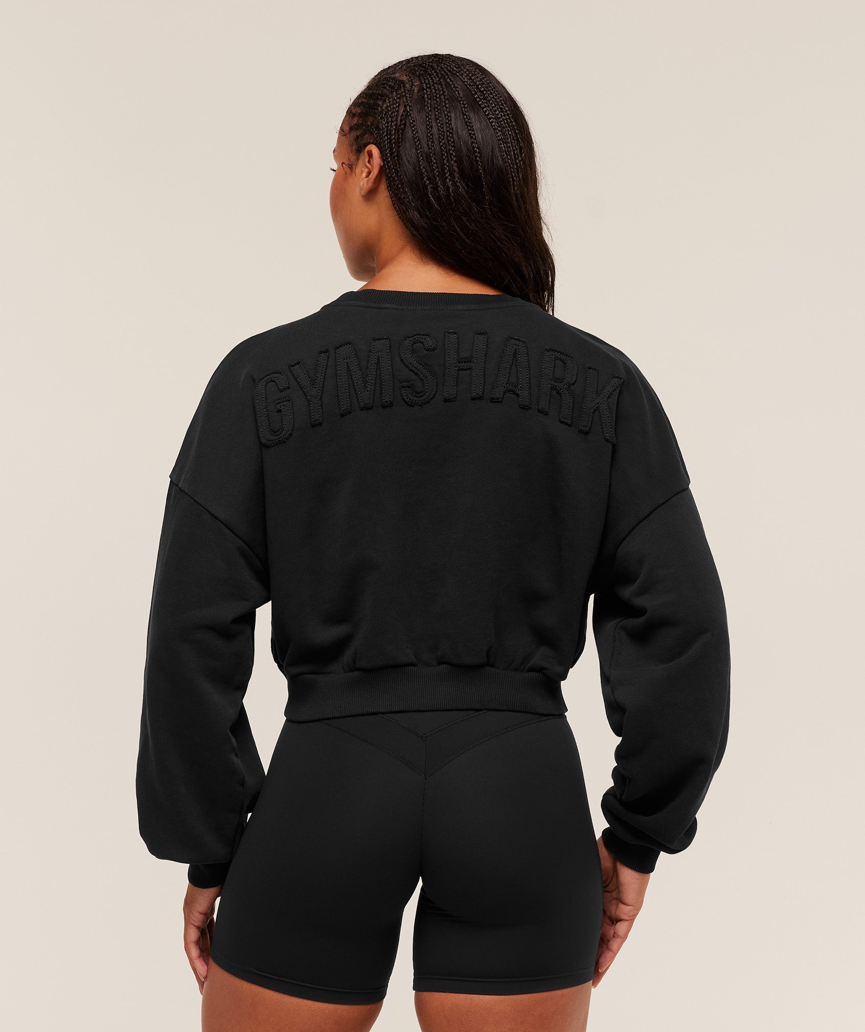 Gymshark Power Washed Sweat Top - Black/Wash