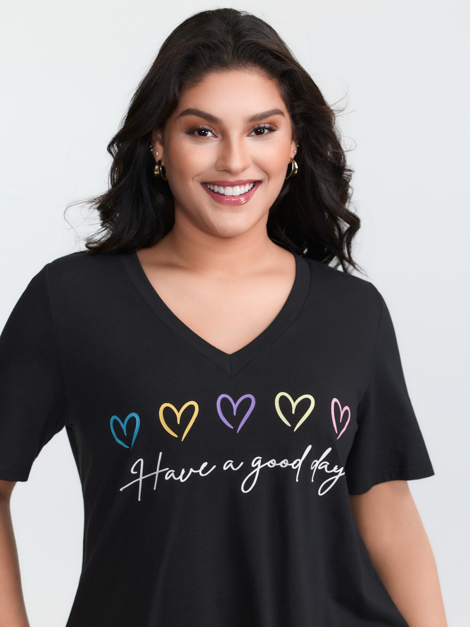 Supersoft Multi-Color Heart Print T-Shirt