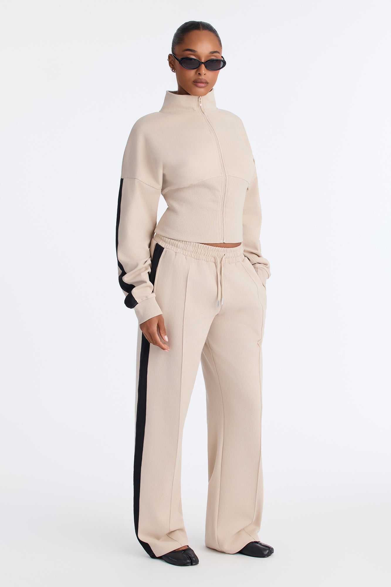 Muted Motion Pant Set - Taupe