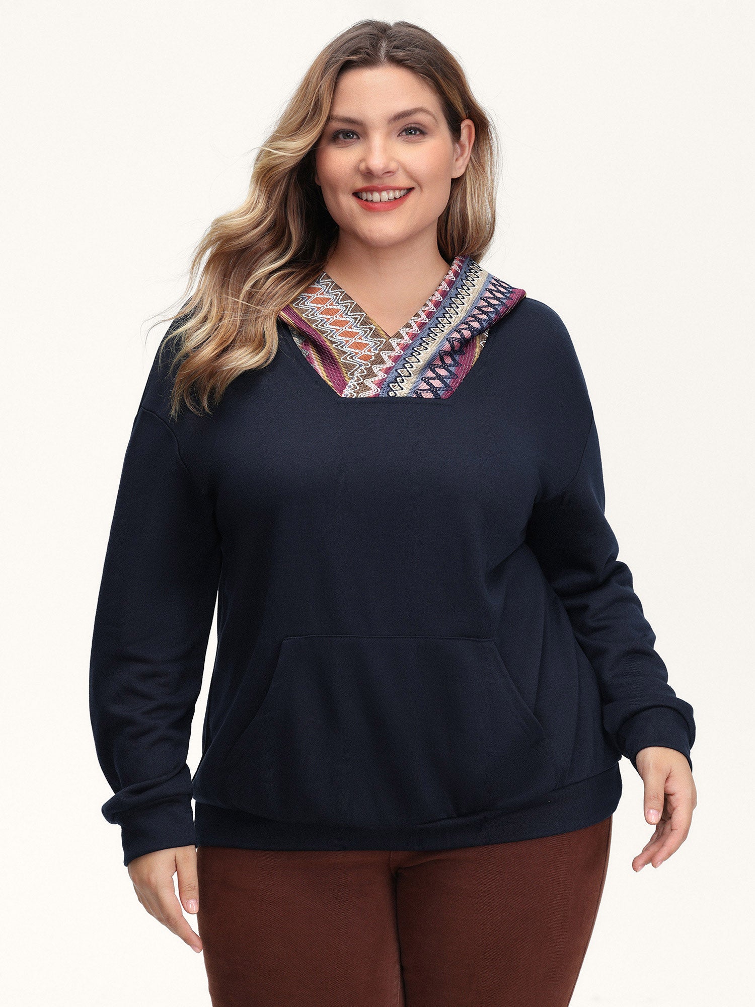 Colorful Pockets Relaxed-Fit Hoodie