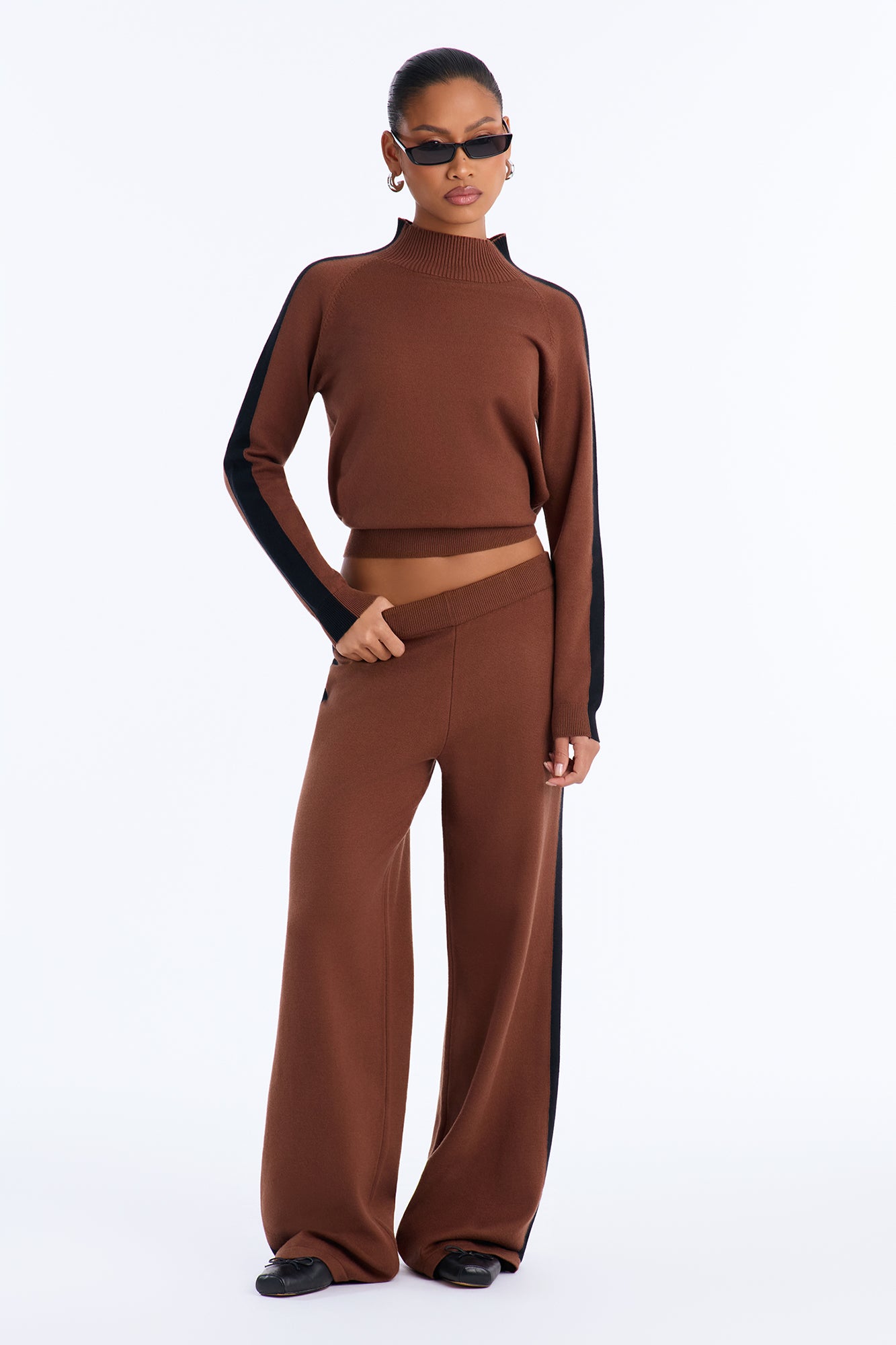 Daydreaming Sweater Pant Set - Chocolate