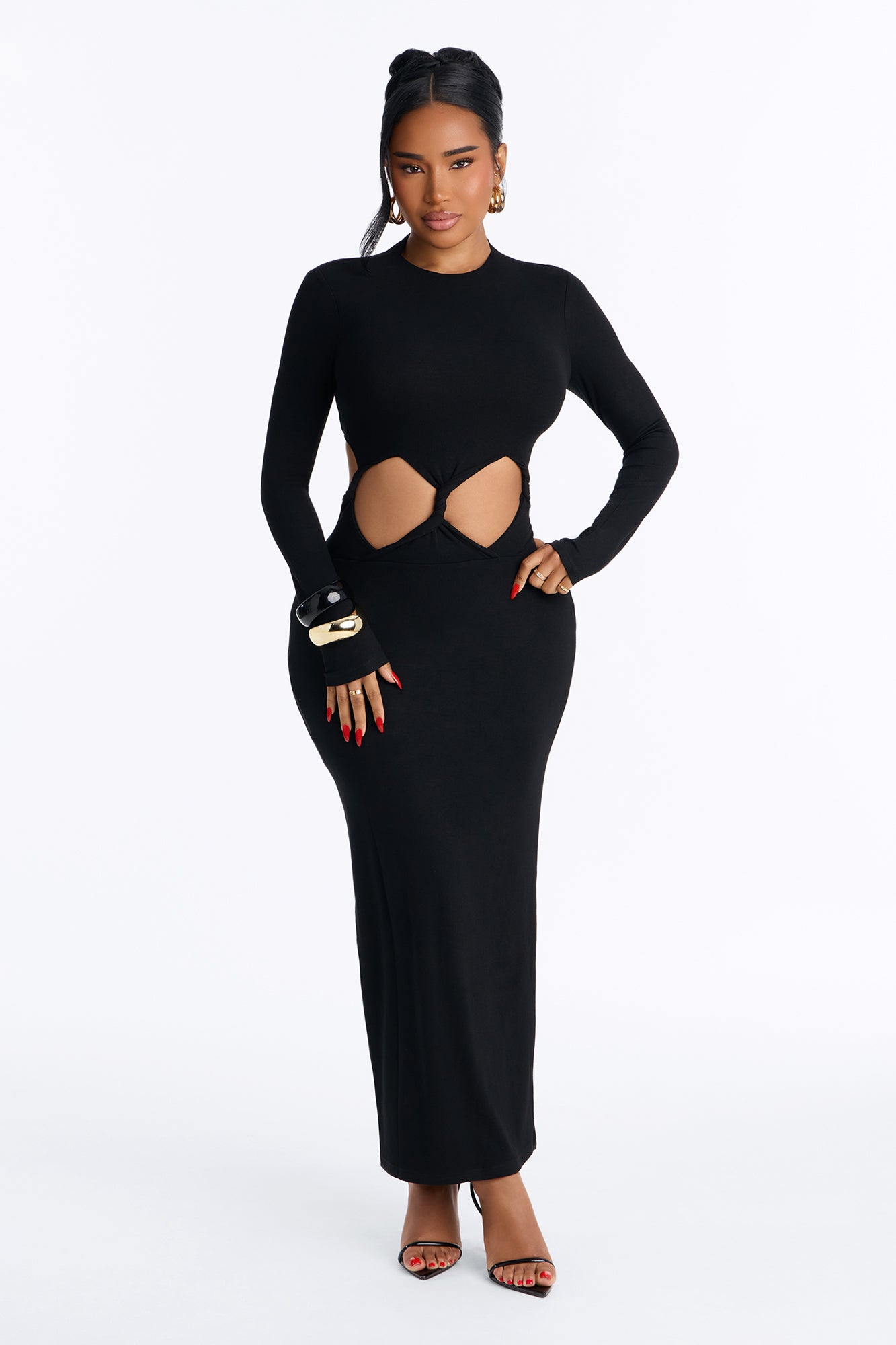 Kiss And Tell Cut Out Maxi Dress - Black