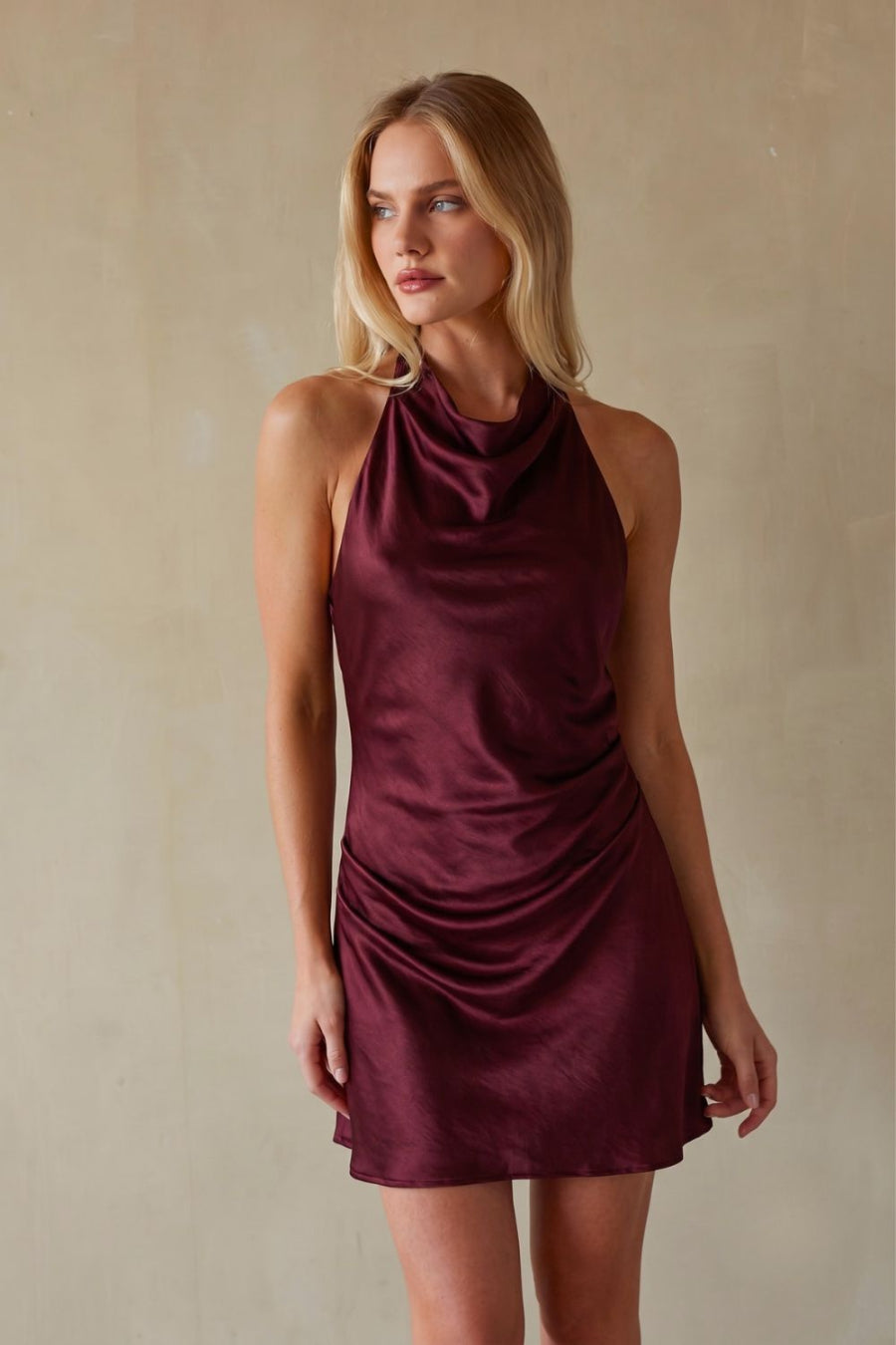 Leighton Cowl Neck Mini Dress