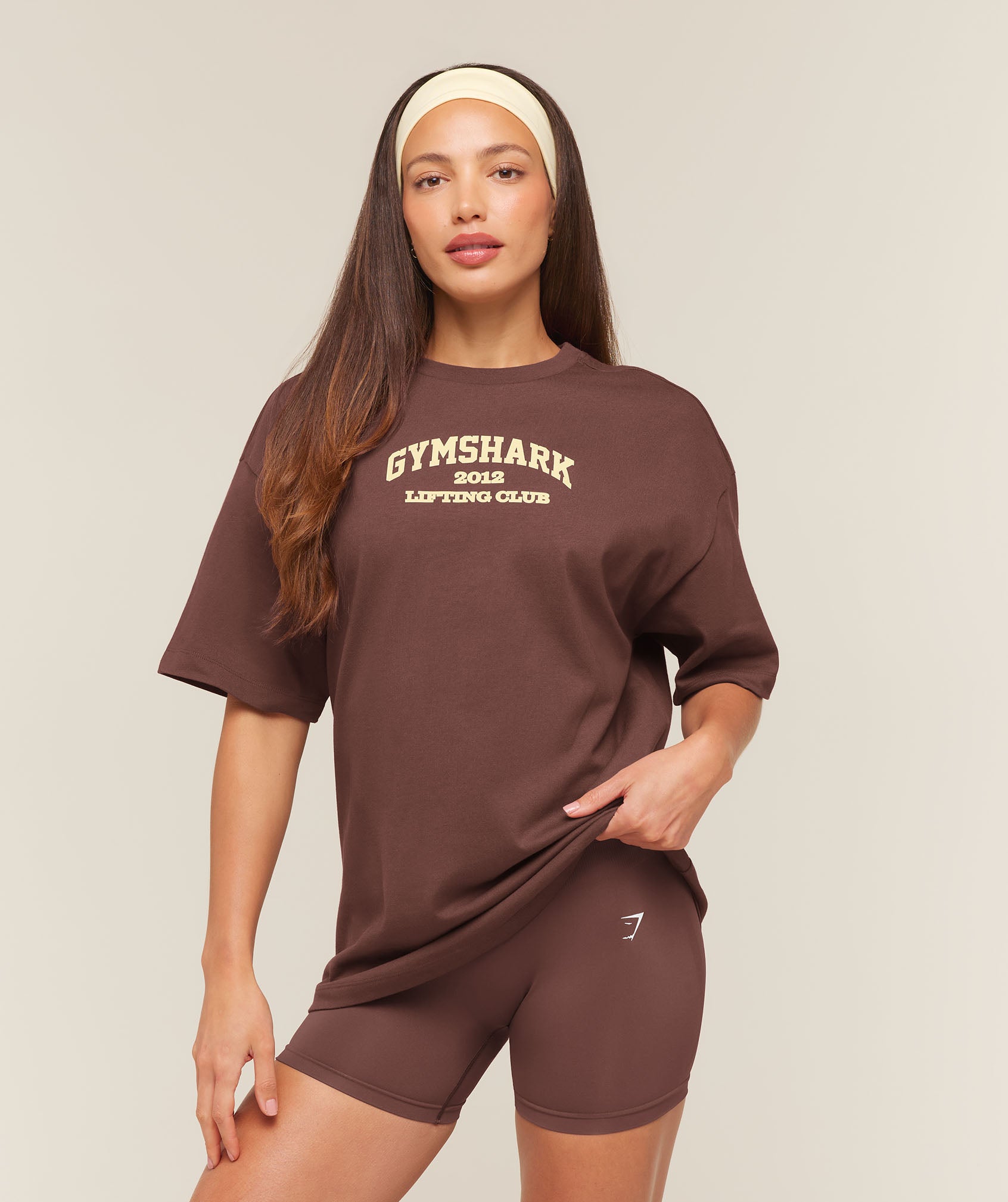 Gymshark Cosy Luxe Campus T-Shirt - Espresso Brown
