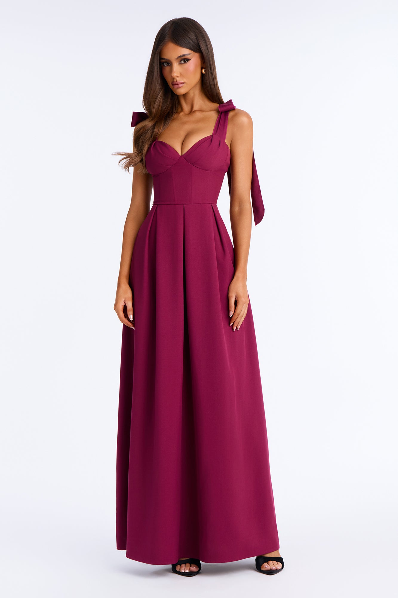 Isabelle Contrast Maxi Dress - Plum