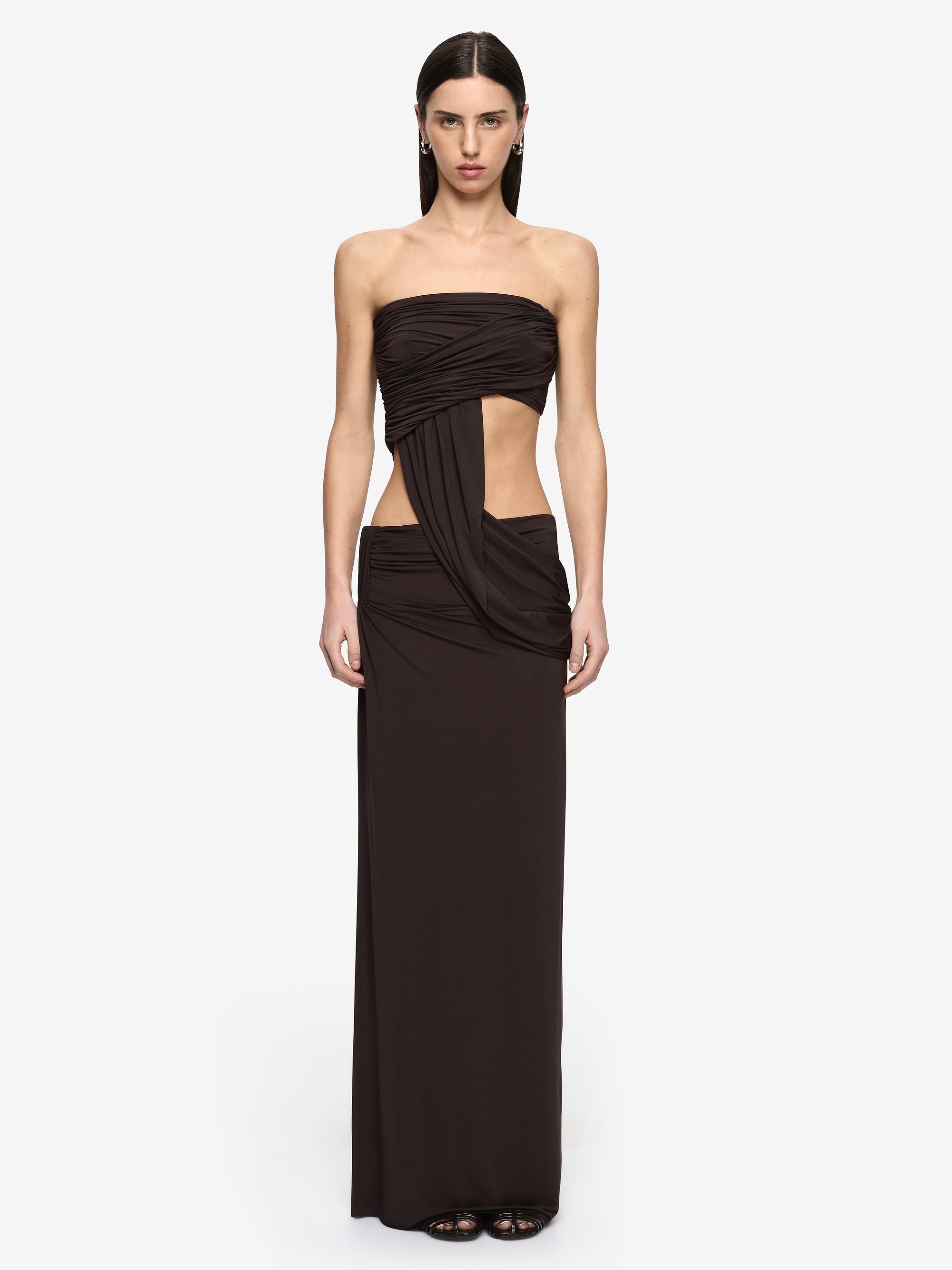 NIKO MAXI SKIRT - DARK CHOCOLATE