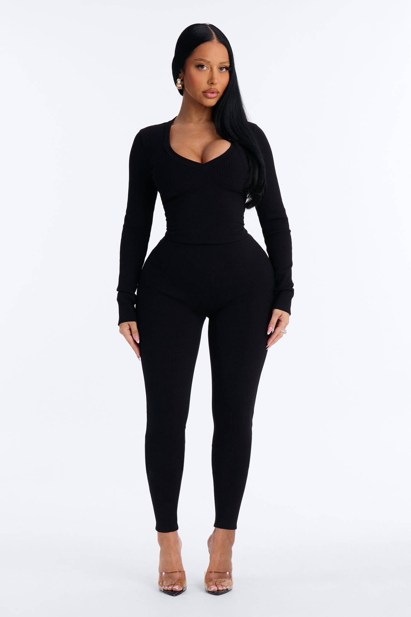 Gabriella Snatched Skinny Leg Jumpsuit - Black