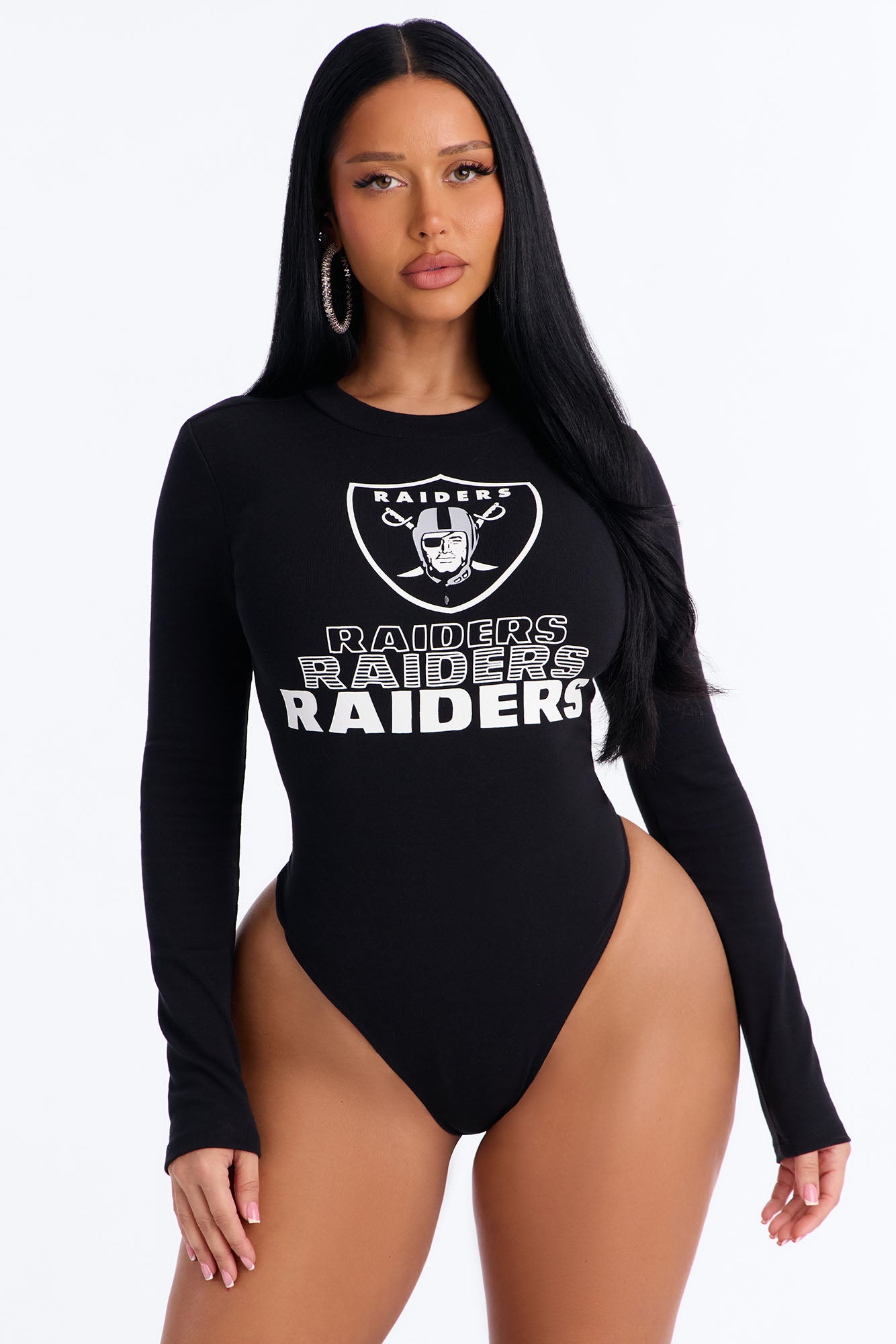 NFL Las Vegas Raiders Ribbed Bodysuit - Black