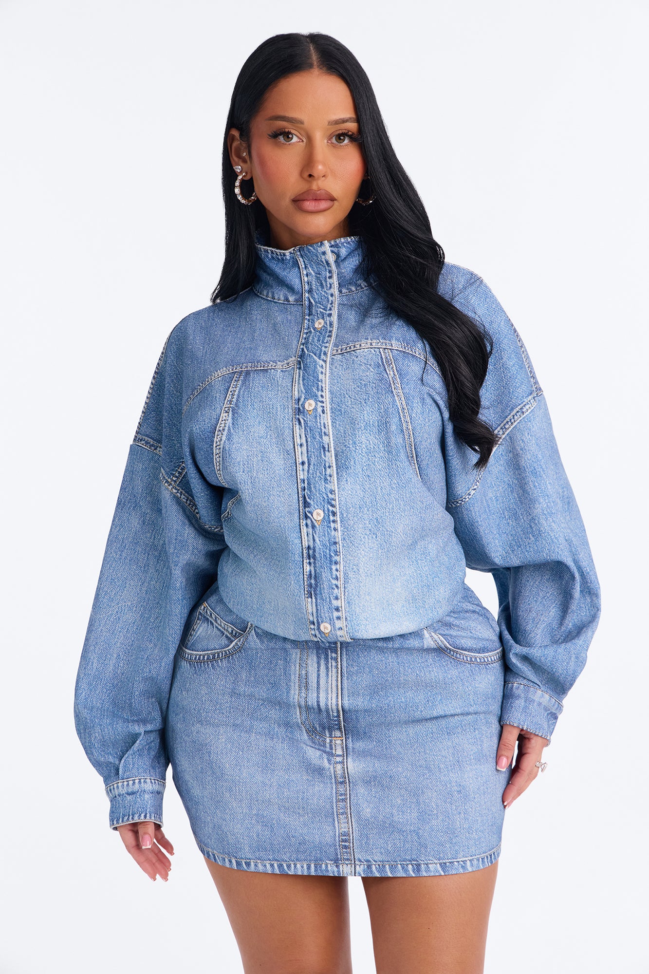Arts District Chic Mini Dress - Blue Wash
