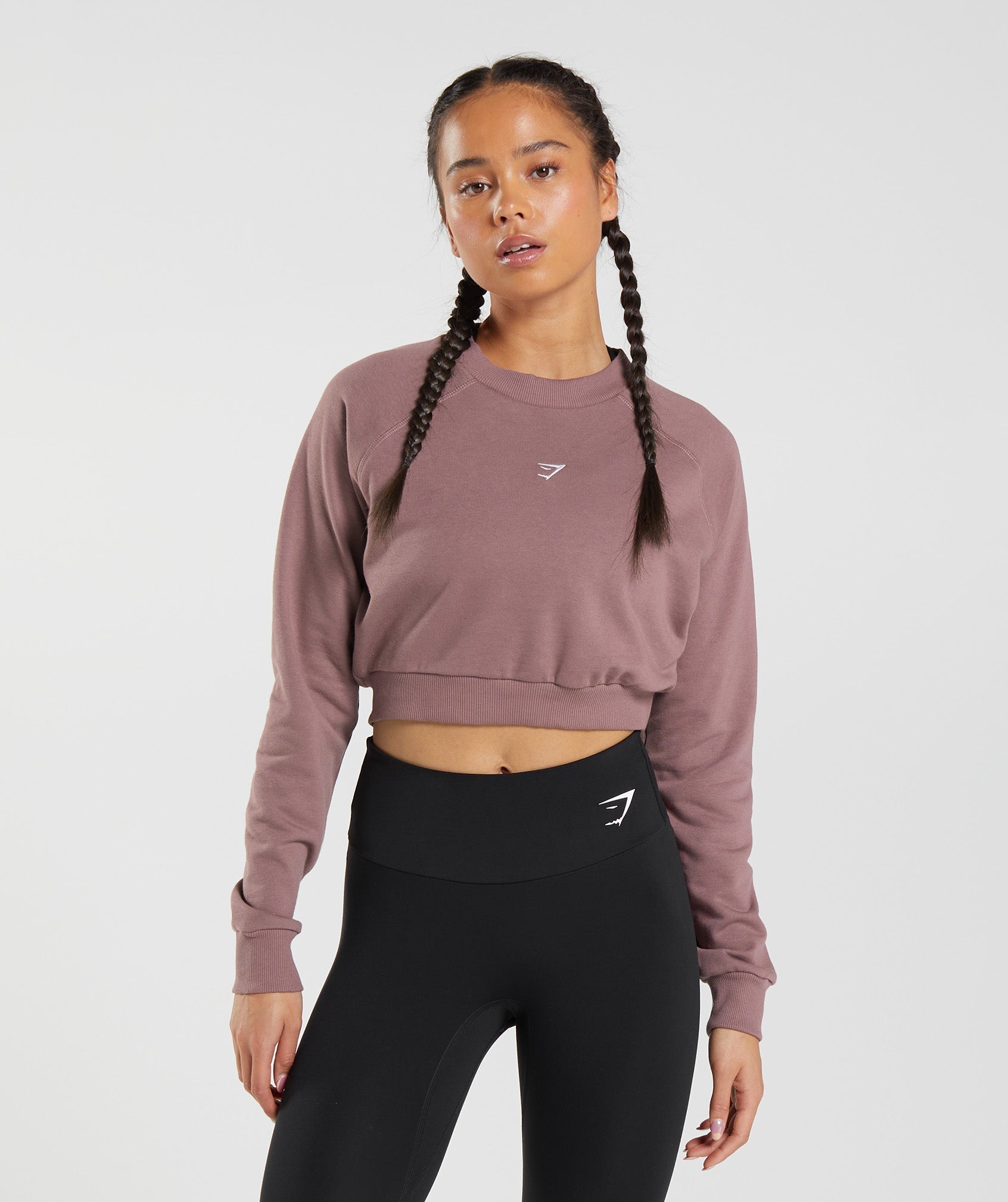 Gymshark Training Crop Sweater - Brown