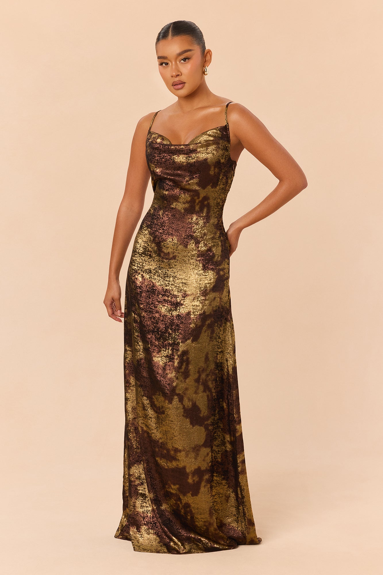 In Rotation Maxi Dress - Gold/combo