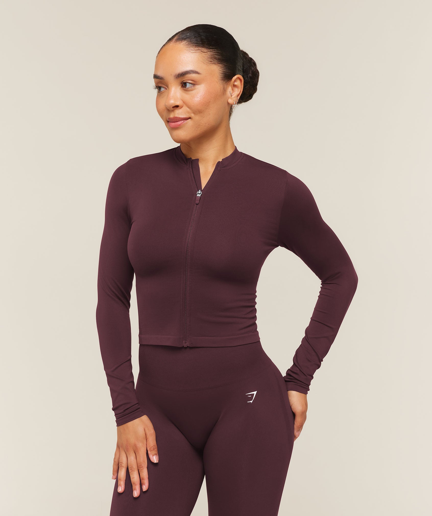 Gymshark Everyday Seamless Zip Tracktop - Cherry Purple