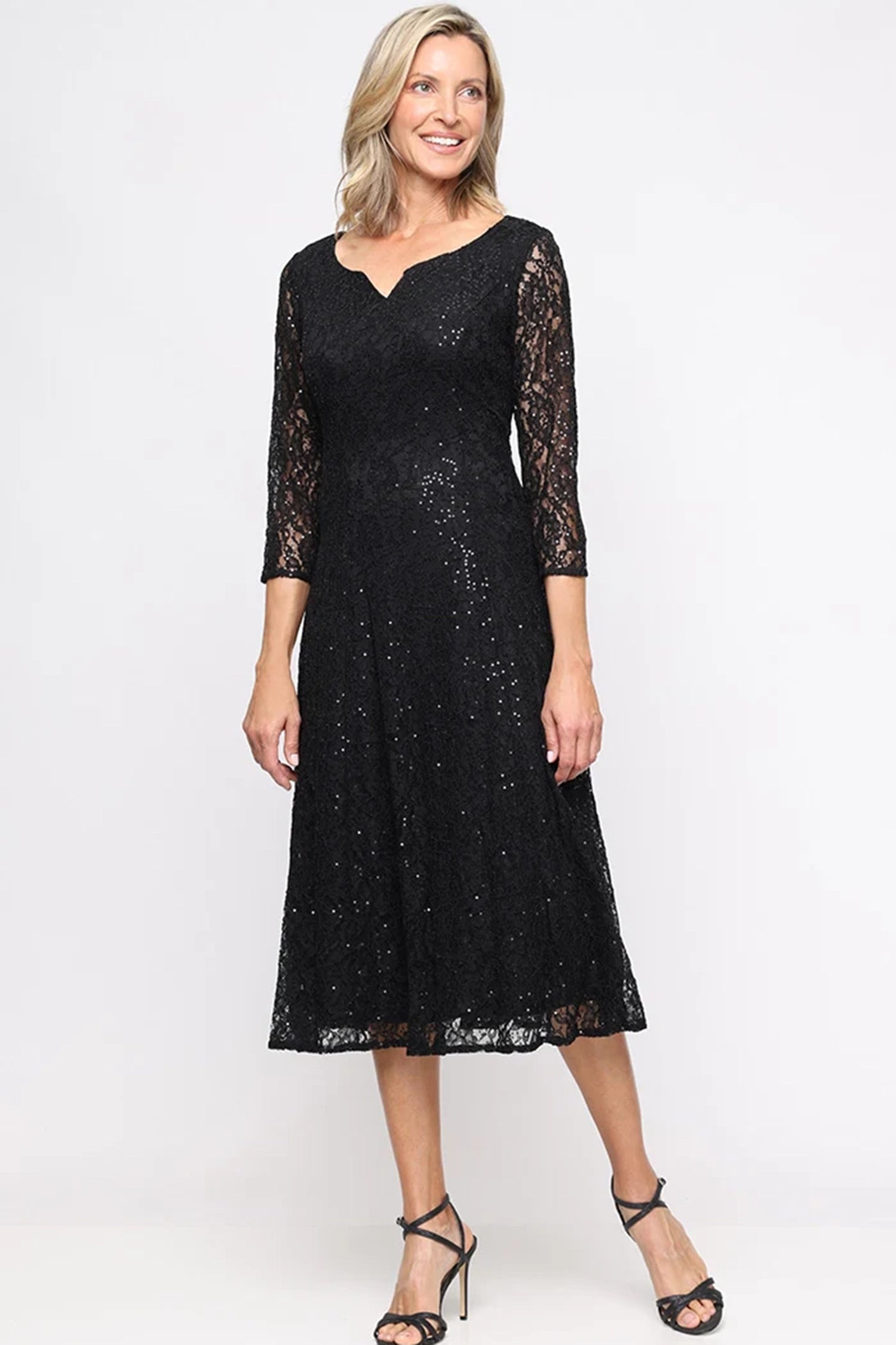 S.L. Fashions Dresses (SLNY) 9119144 Sequin Lace A-Line Evening Dress