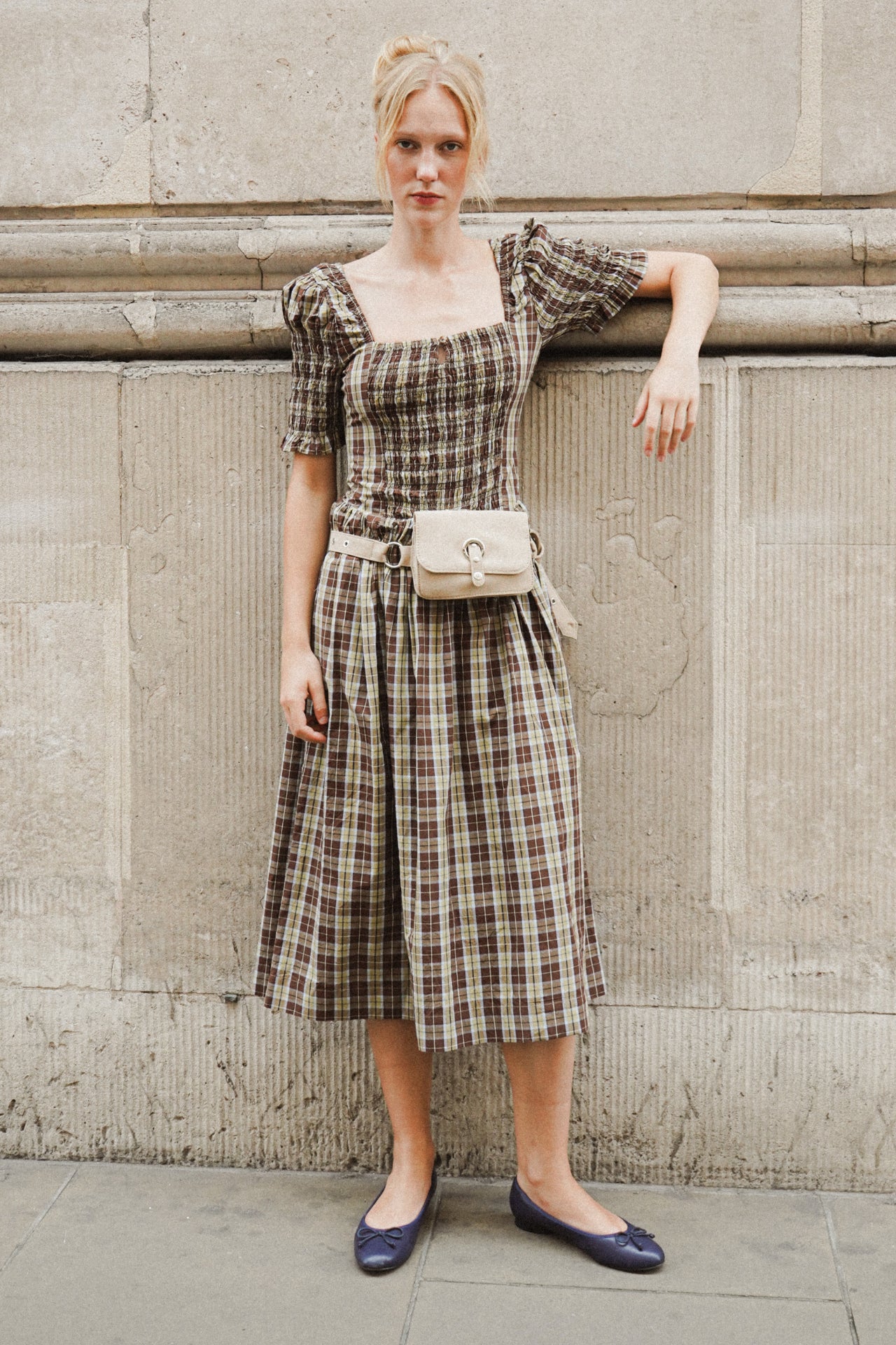 Molly Midi Dress - Cocoa Check