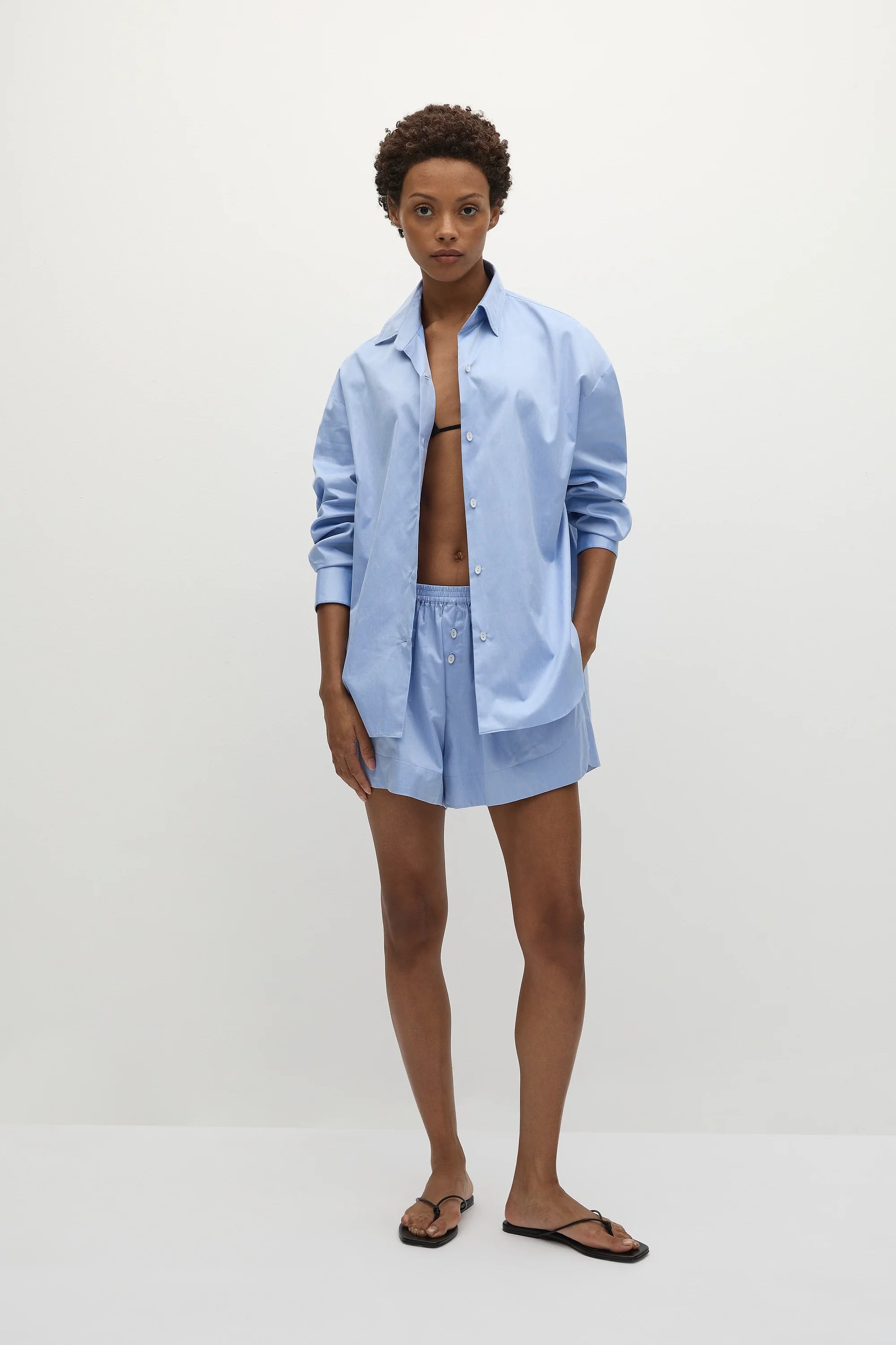 En Vau Oversized Shirt Soft Blue - Final Sale