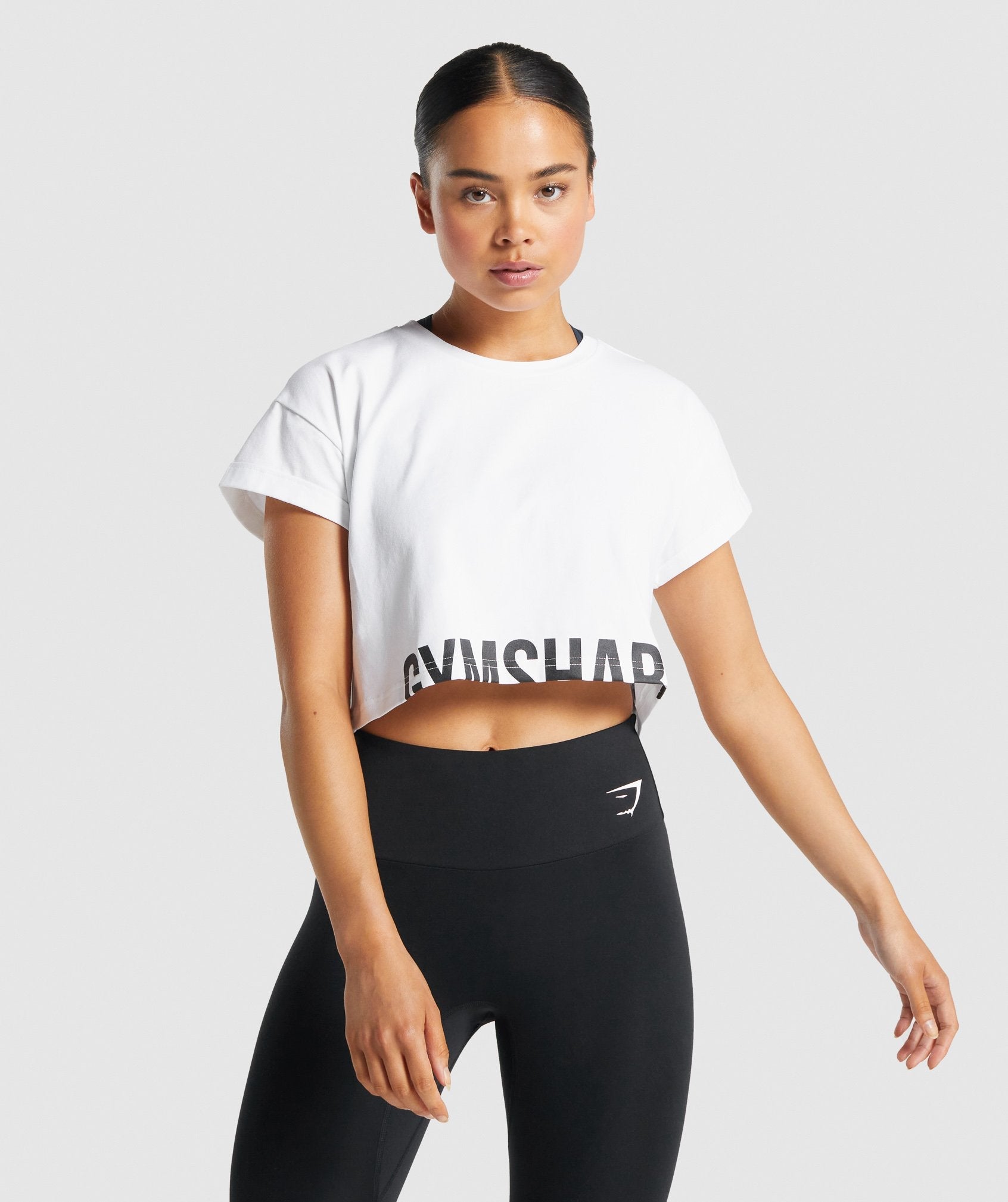 Gymshark Fraction Crop Top - White