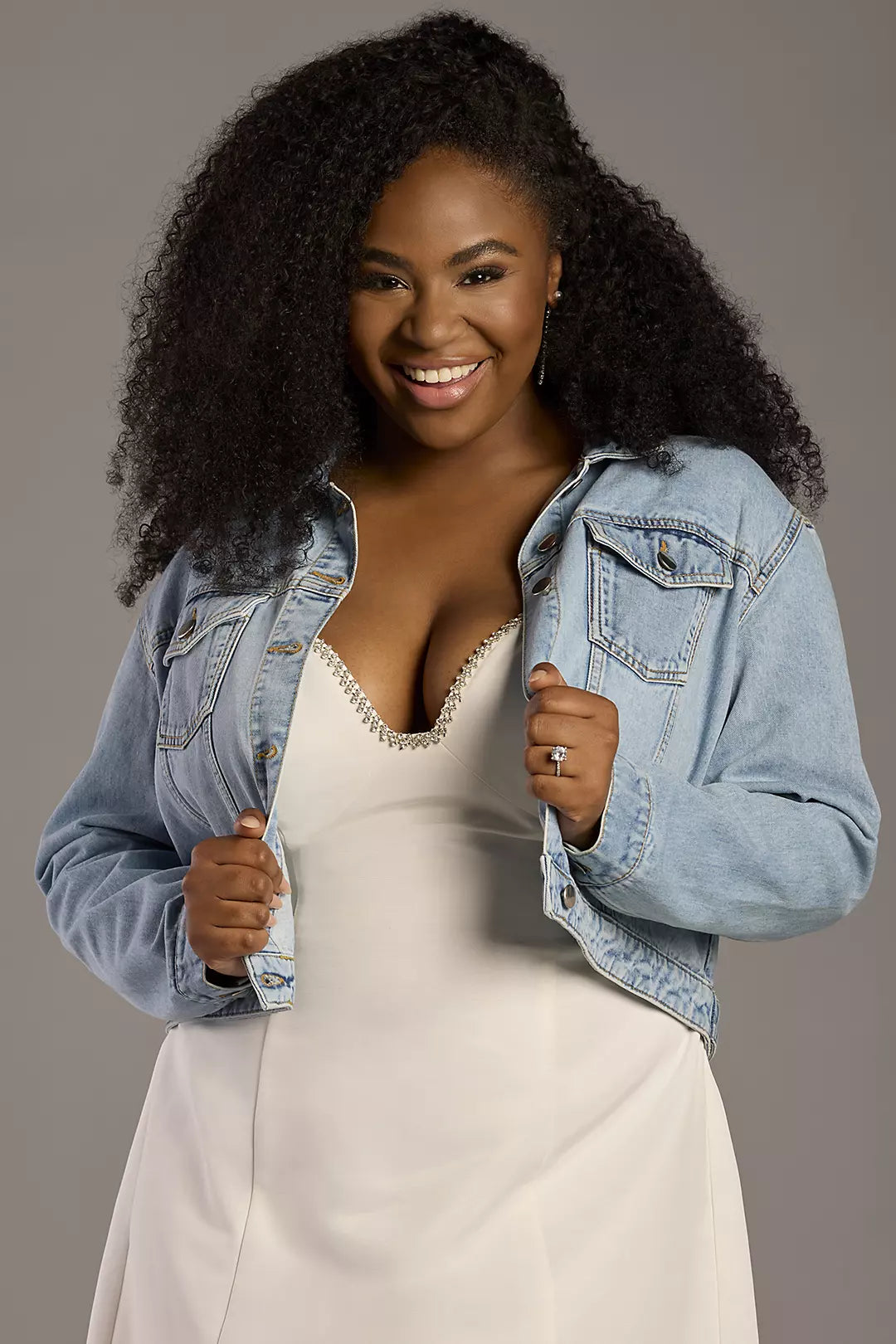 Wifey Crystal Heart Denim Jacket