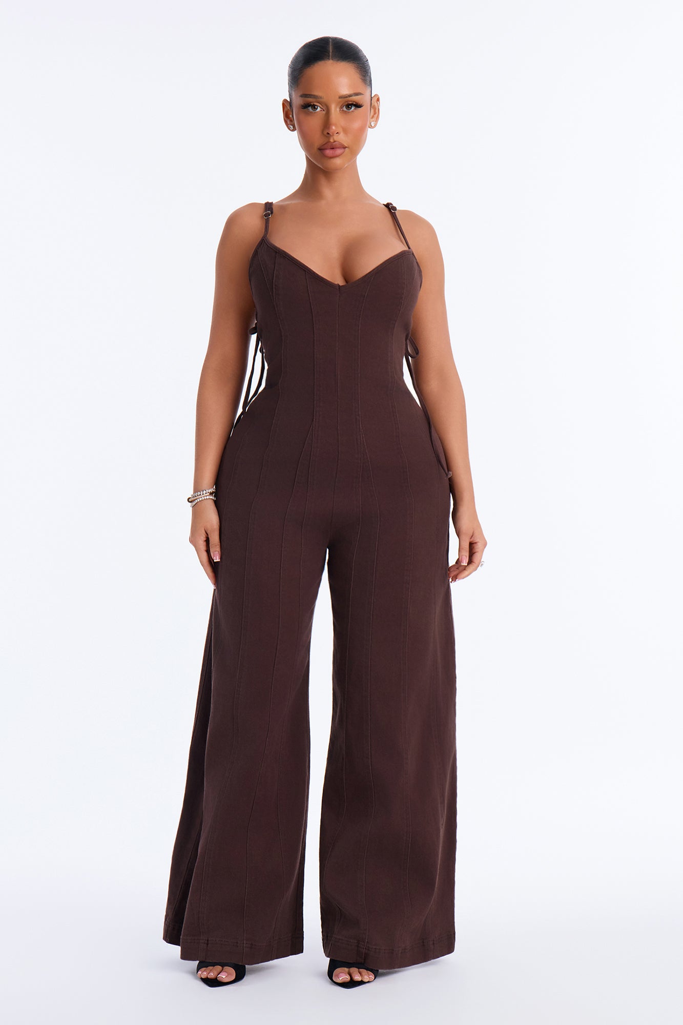 Just A Girl Twill Jumpsuit - Chocolate
