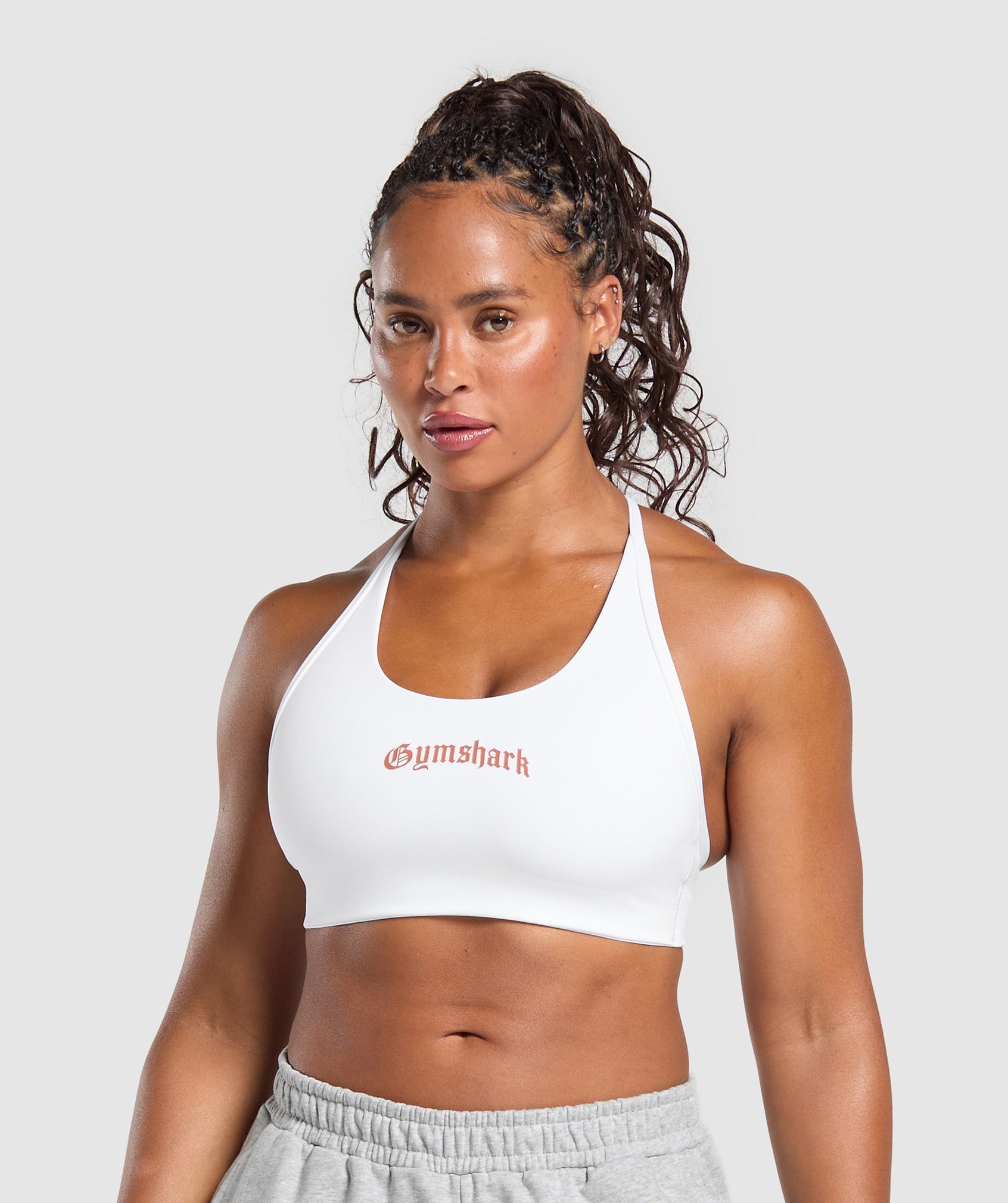 Gymshark Strength Department Graphic Sports Bra - White
