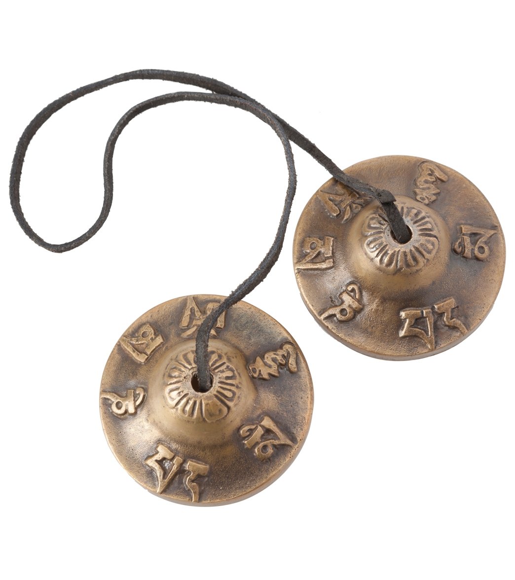 Sacred Space Small Unique Om Mani Padme Hum Tibetan Gong Tingsha Cymbals