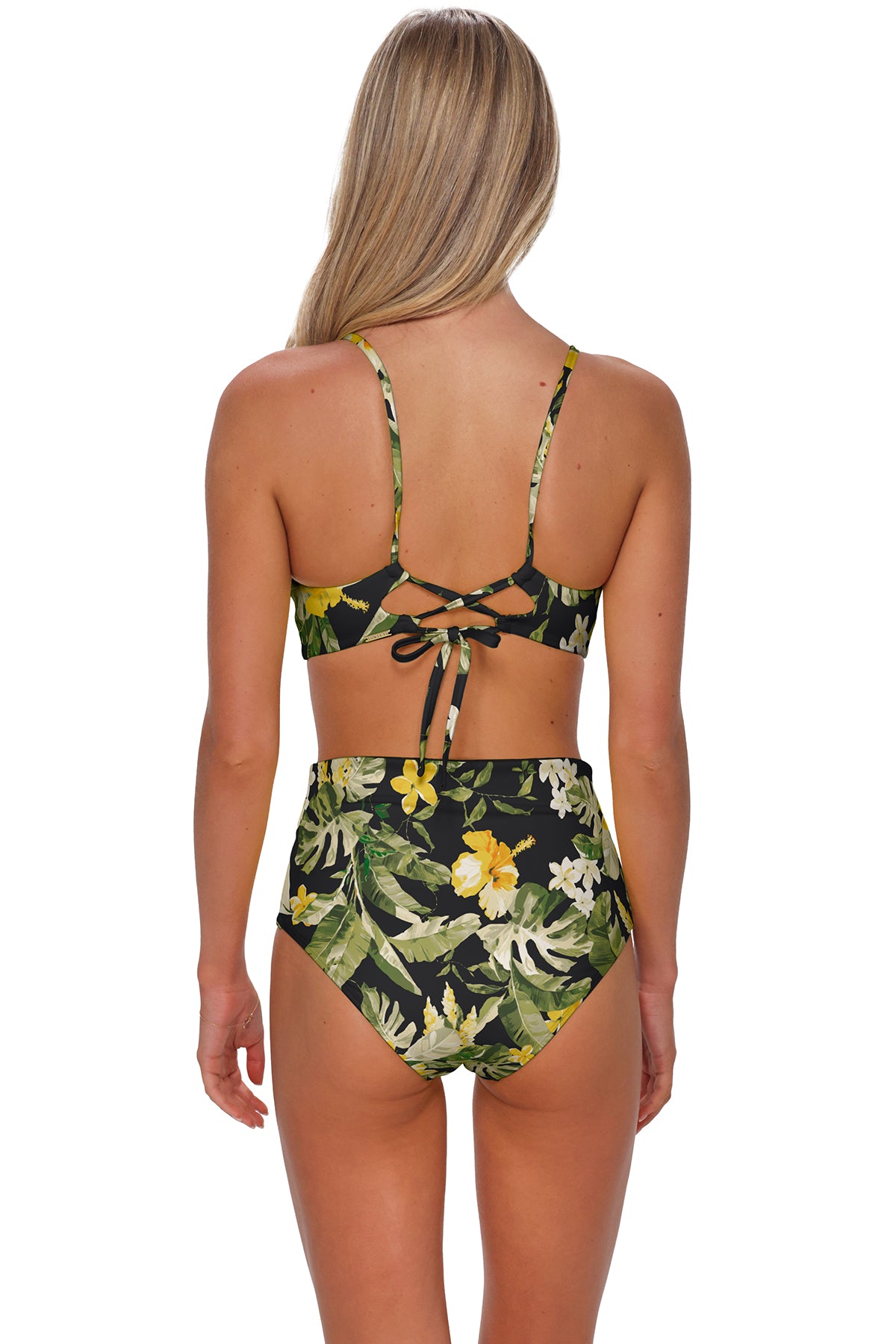 Sunsets Night Bloom Capri High Waist Bottom