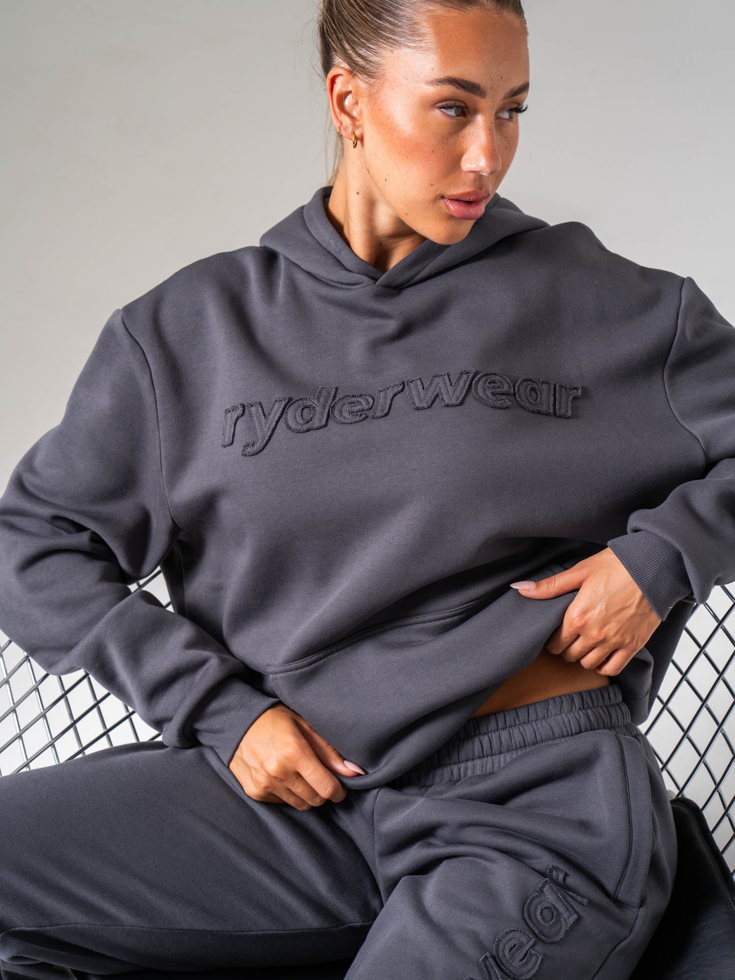 Applique Hoodie - Charcoal