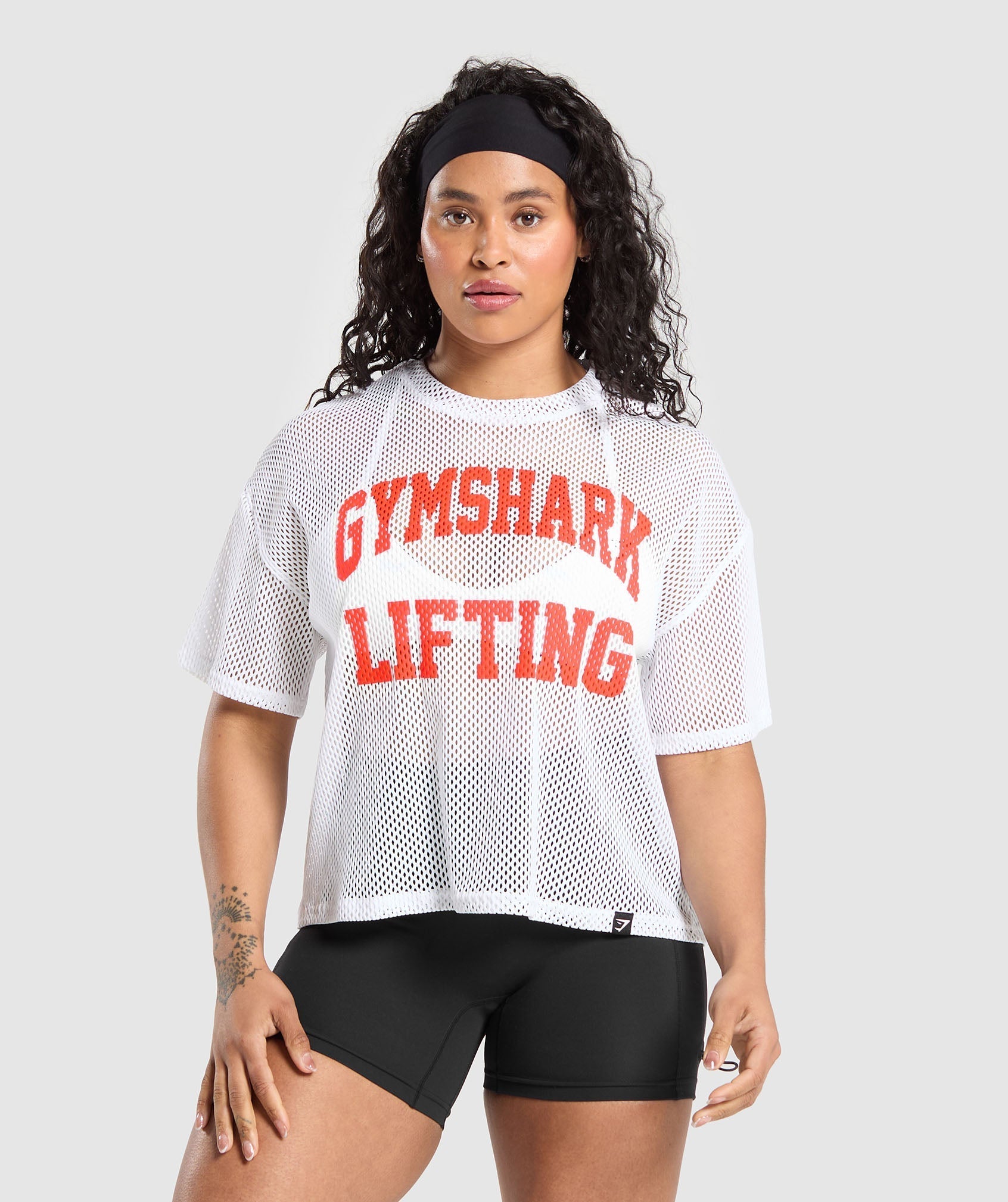 Gymshark Mesh SS Top - White