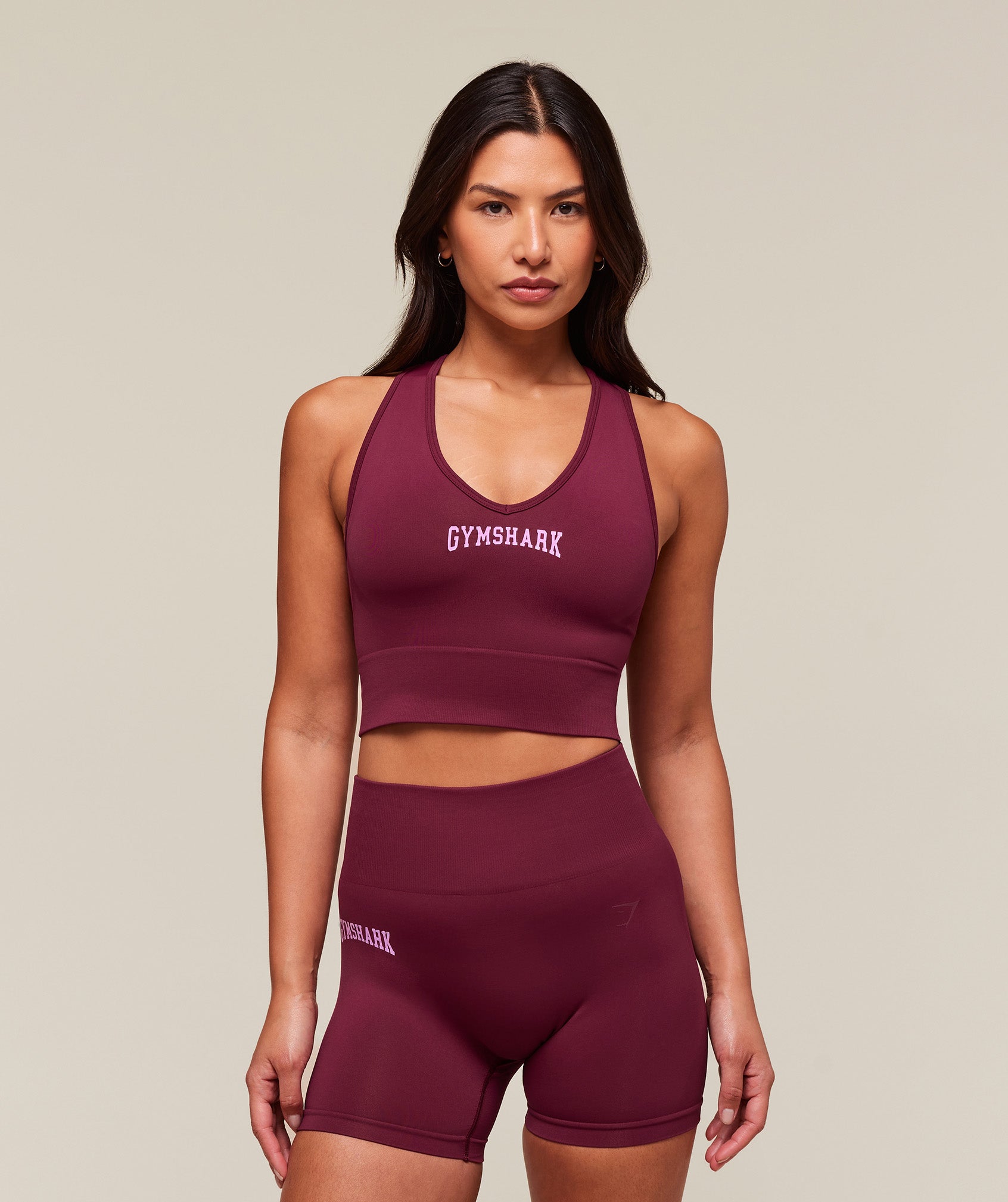 Gymshark Everyday Seamless Graphic Crop Tank - Strong Pink