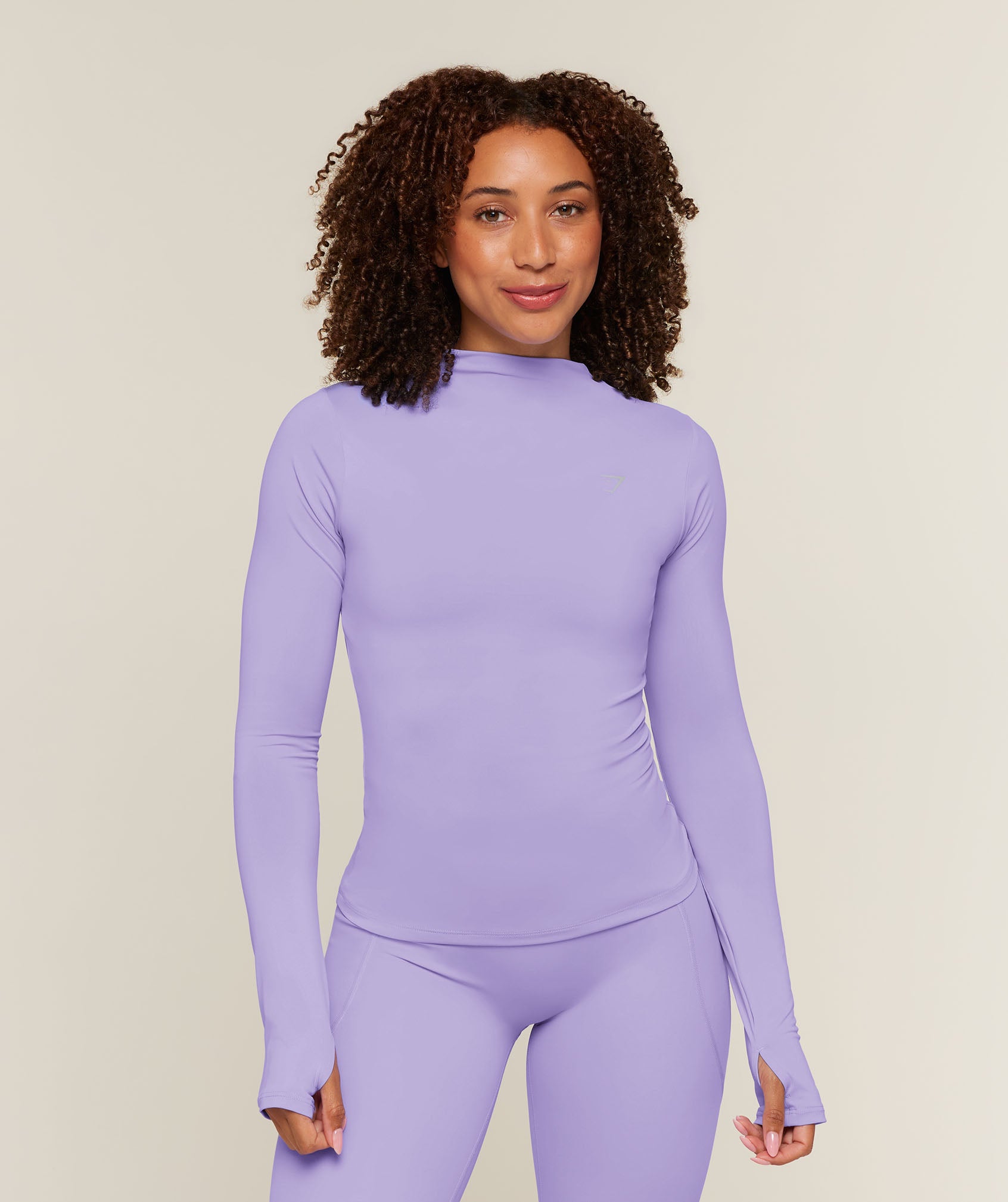 Gymshark Running High Neck Long Sleeve Top - Pace Purple