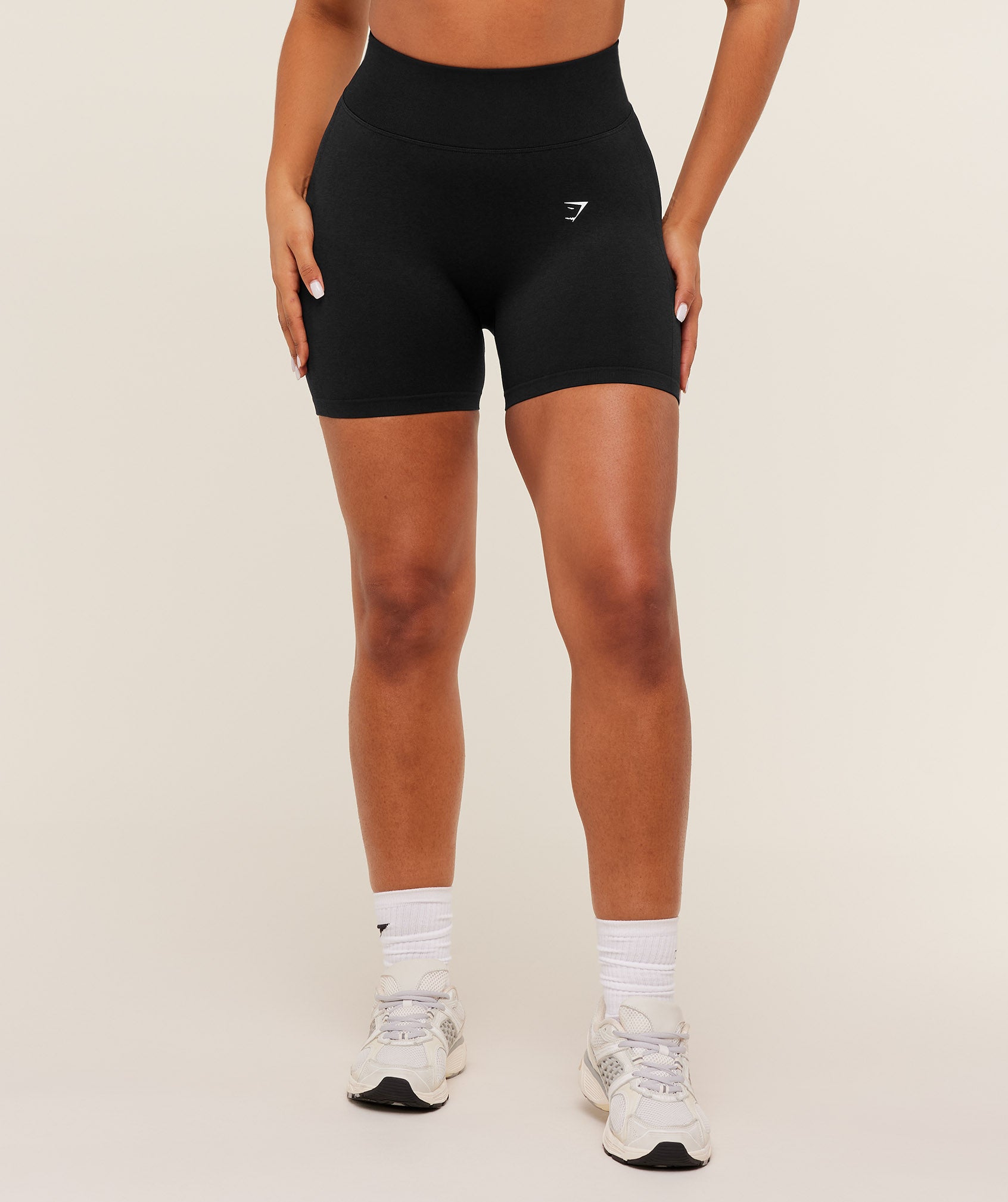 Gymshark Lift Seamless High-Rise Shorts - Black/Black Marl