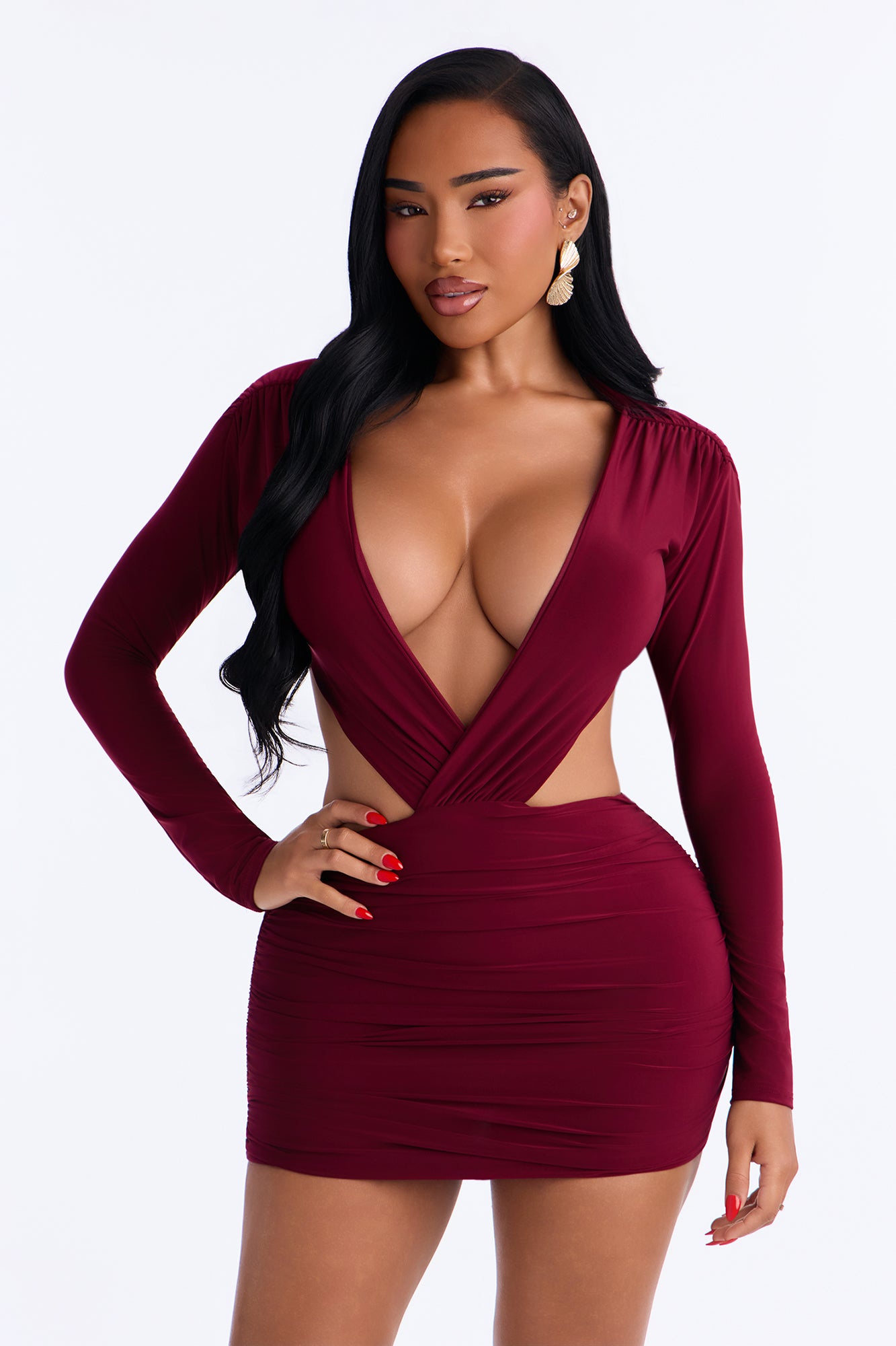 Take Me Out Backless Mini Dress - Plum