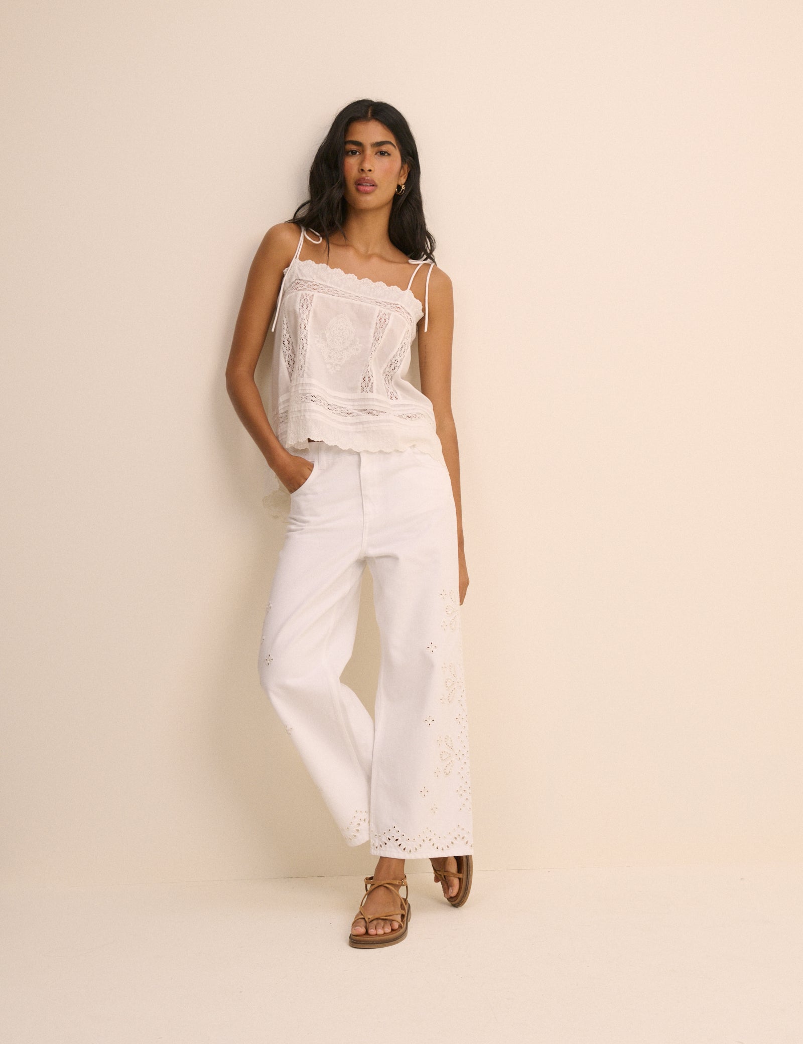 White Embroidered Leyton Boyfriend Jeans