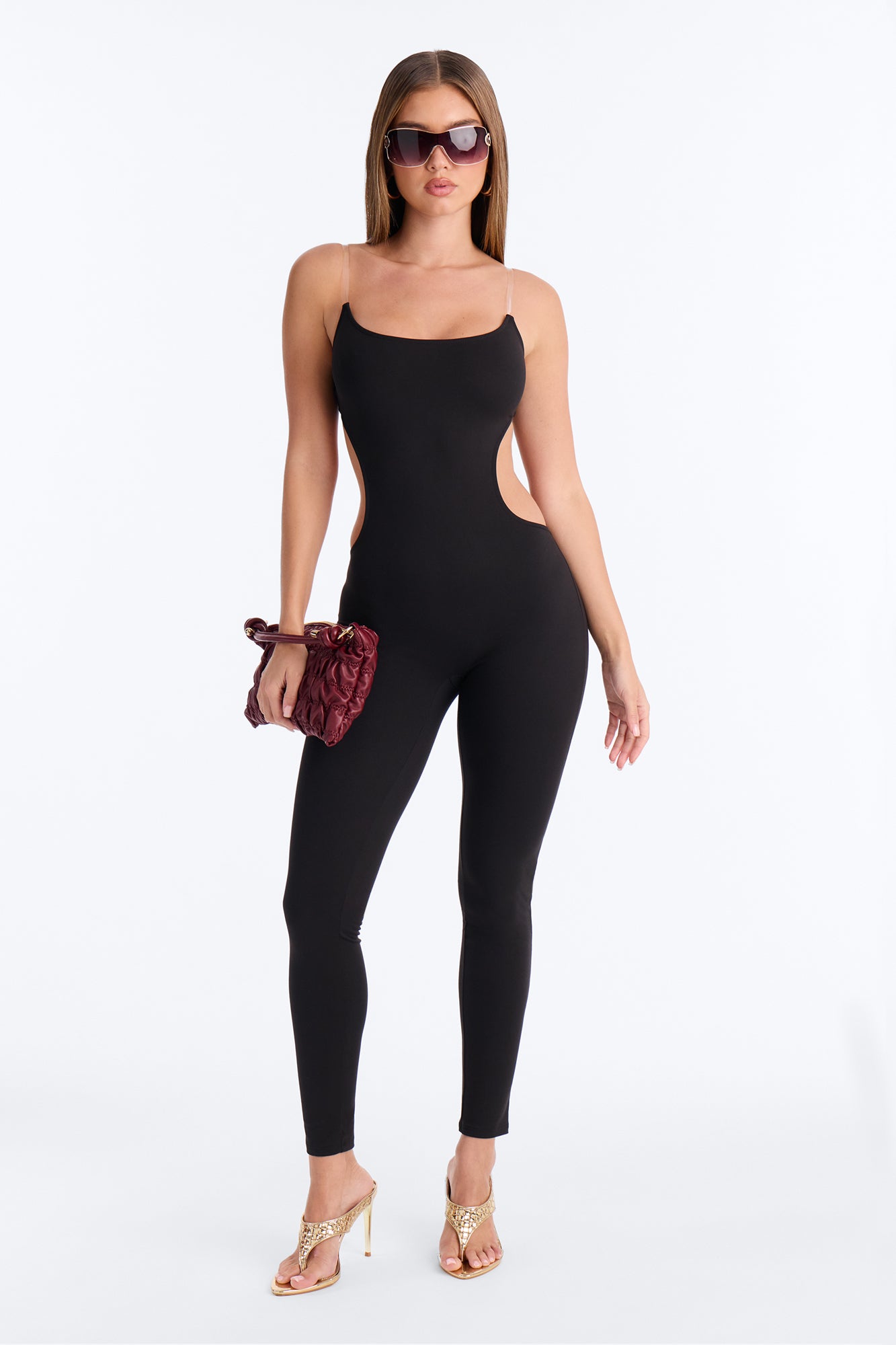 Breaking Hearts Skinny Leg Jumpsuit - Black