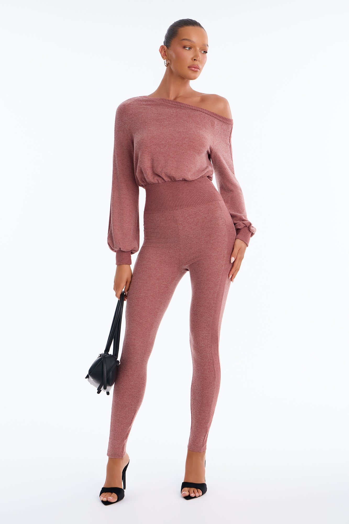 Just My Type Hacci Jumpsuit - Marsala