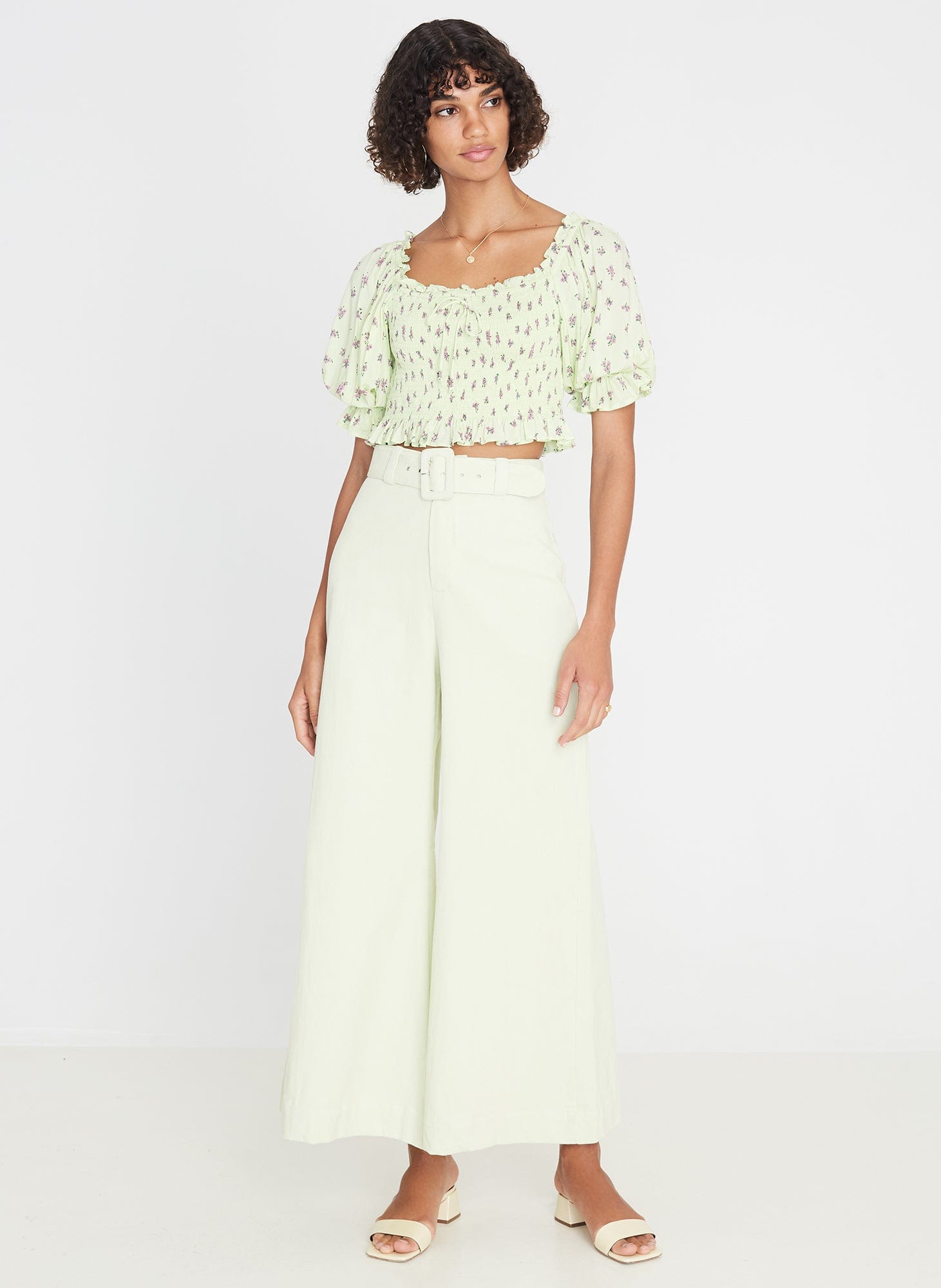 Isadora Top Luda Floral Lime - Final Sale