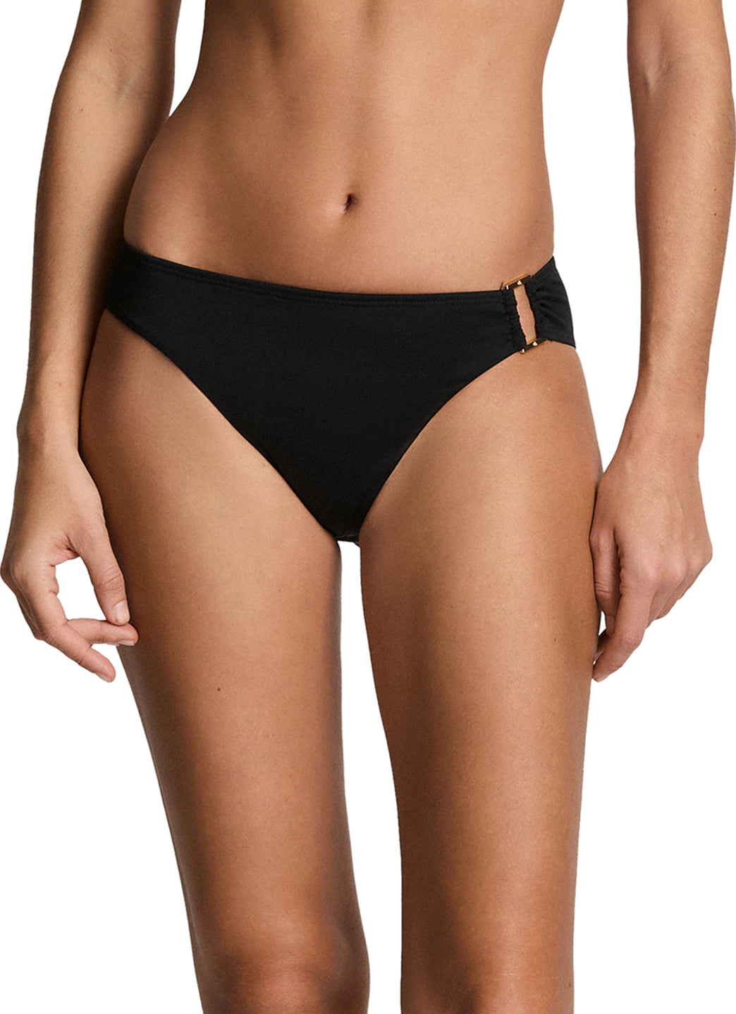 Lauren Ralph Lauren Women's Beach Club Solids Gold Hardware Ring Hipster Bikini Bottom