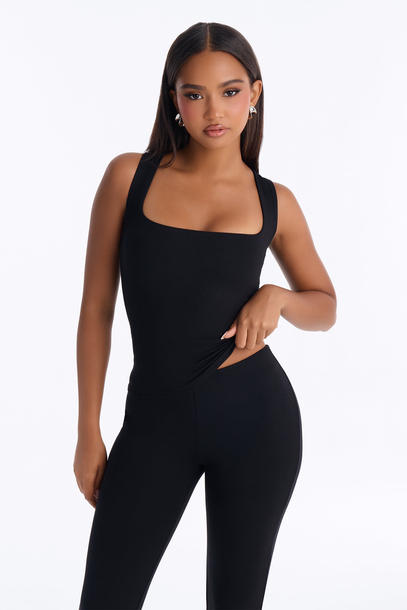 Justine Premium Modal Tank Top - Black