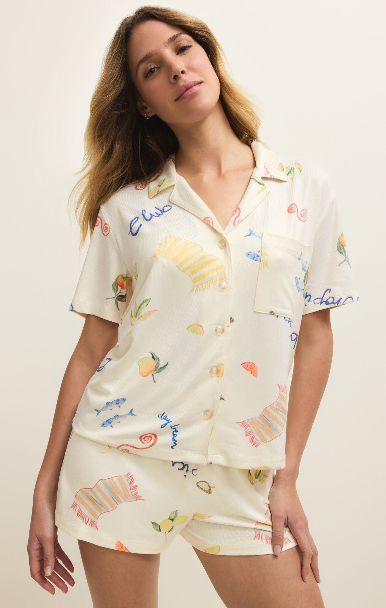 Z Supply Vanilla Ice Beach Days PJ Top