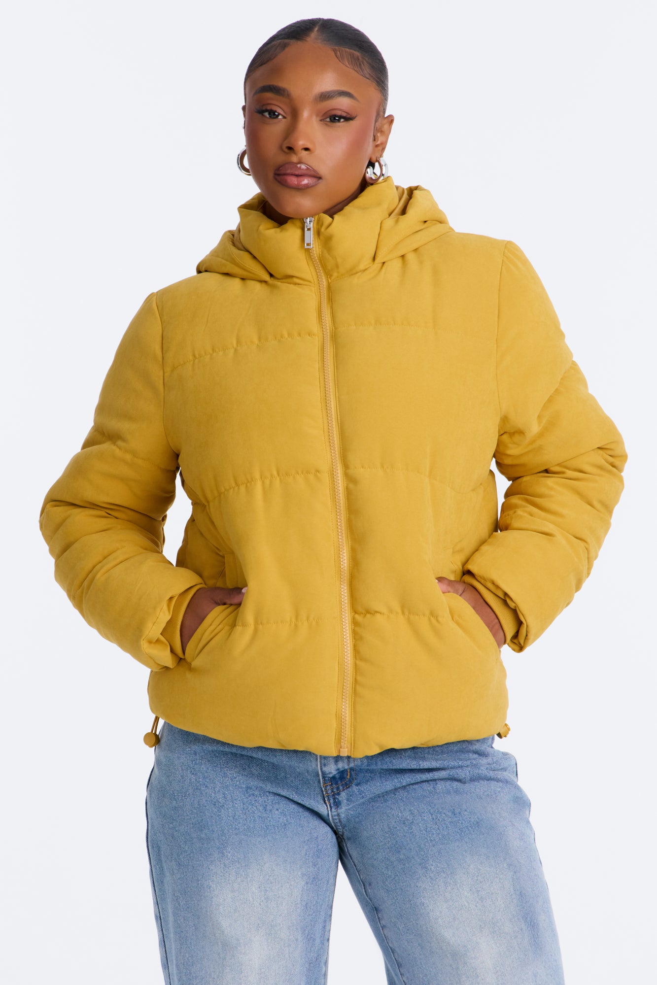 In The Middle Of The City Puffer Jacket - Mustard