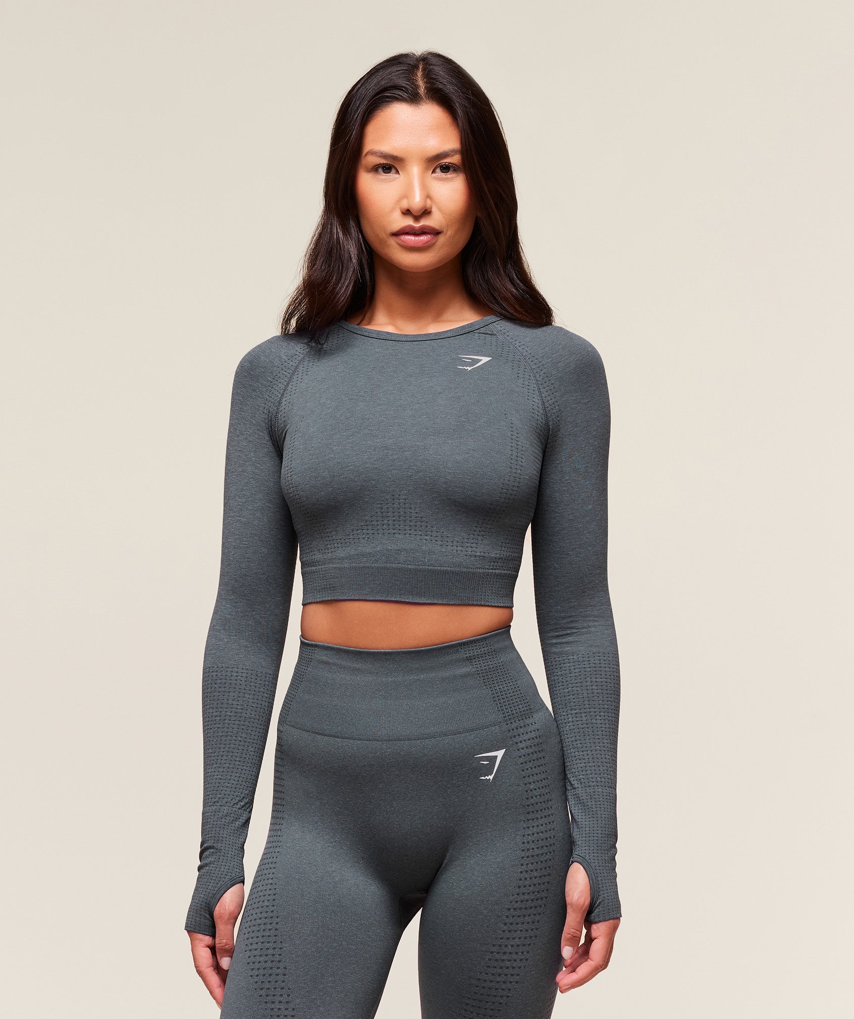 Gymshark Vital Crop Top - Strong Grey/ Marl