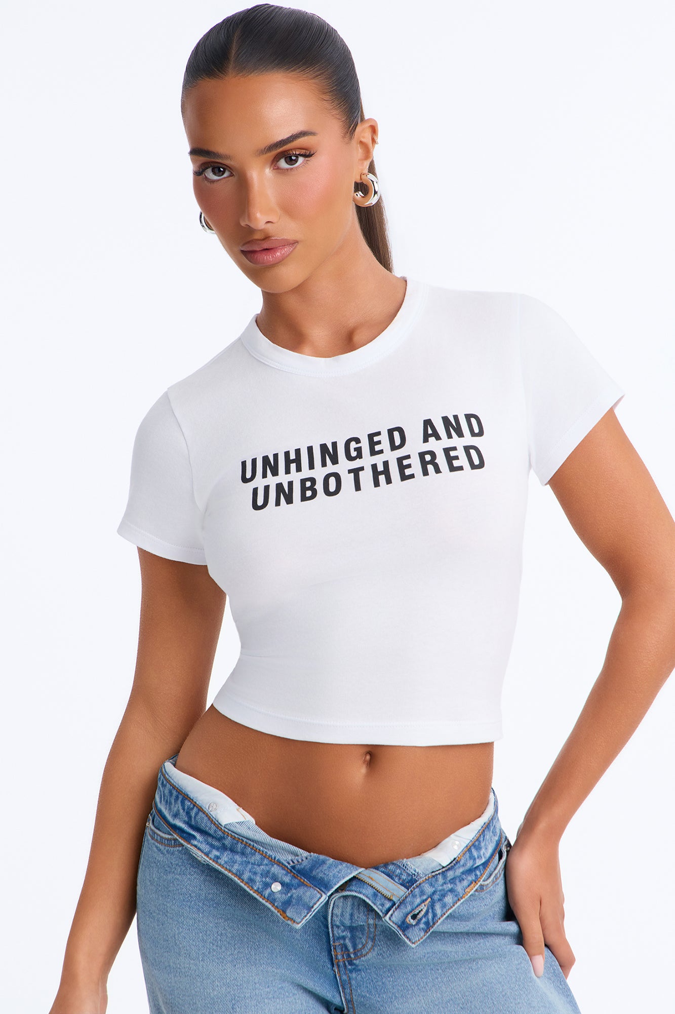 Unhinged And Unbothered Tee - White