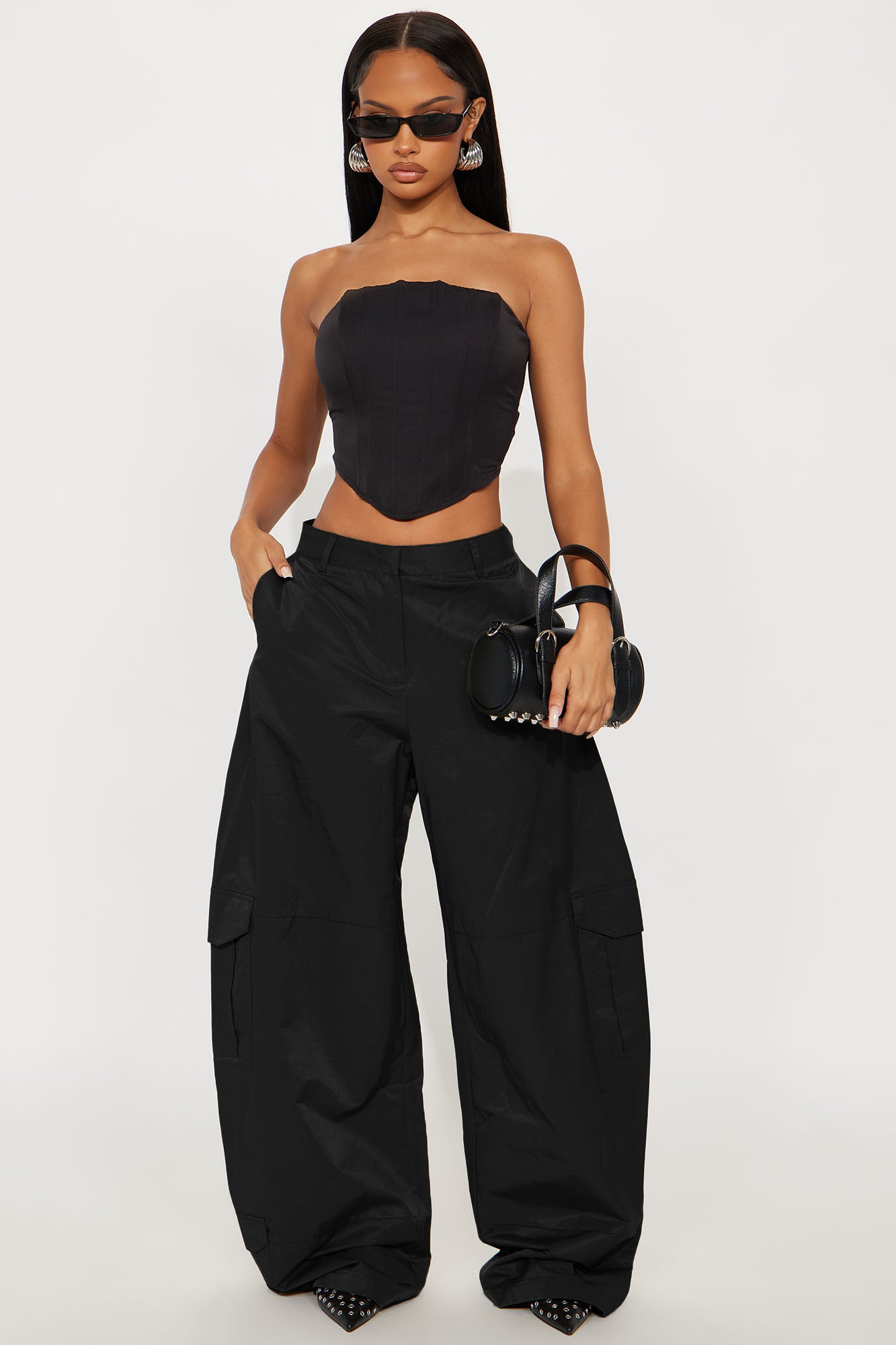 Amania Windbreaker Cargo Pant - Black