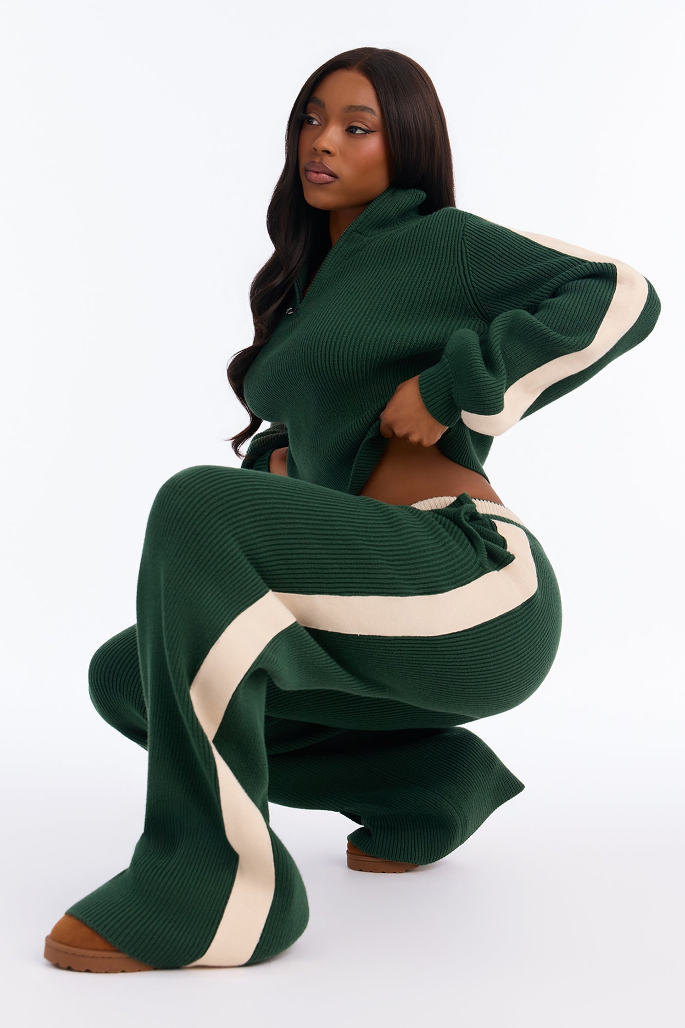 Keep It Moving Sweater Pant Set - Hunter