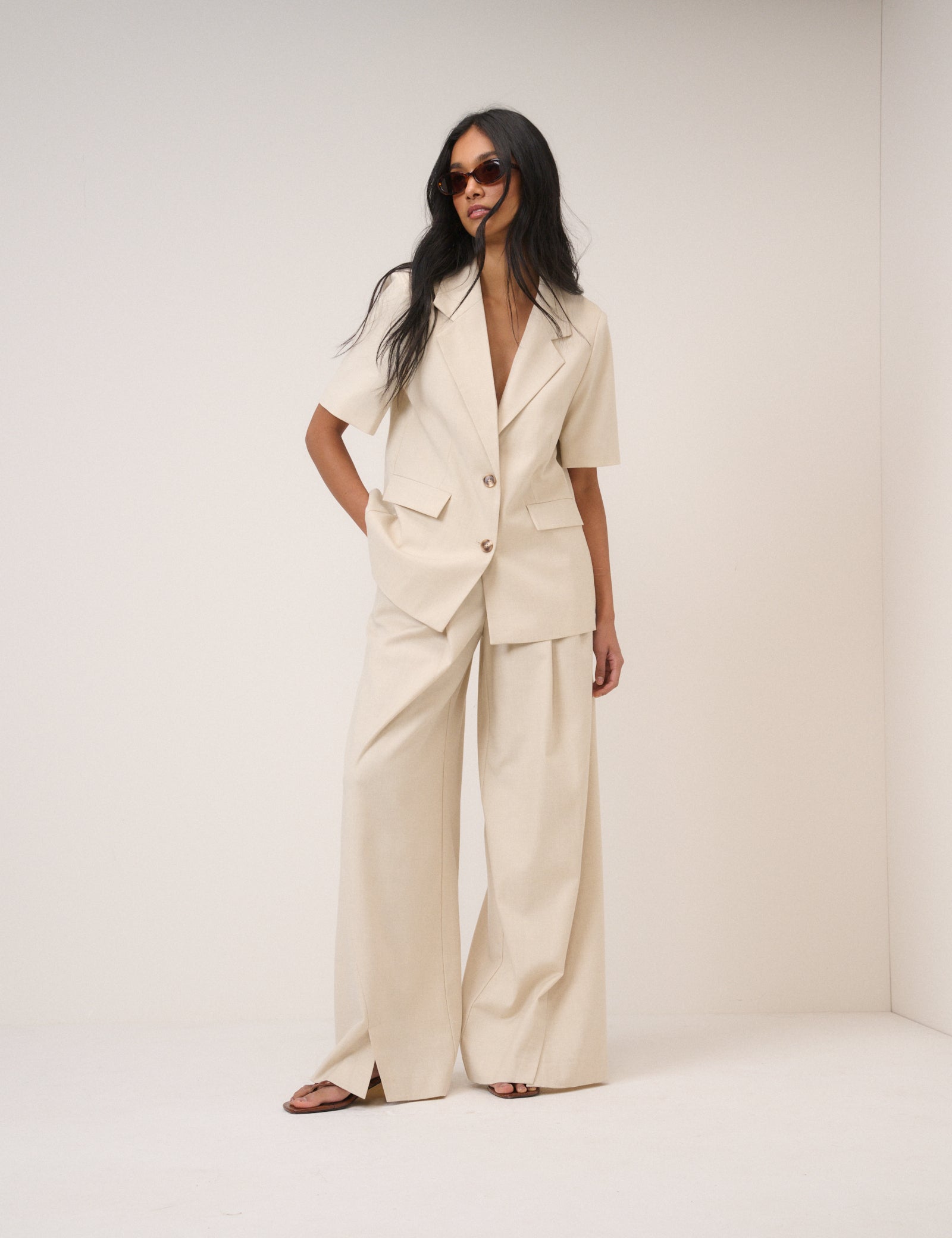 Stone Blazer & Trousers Set