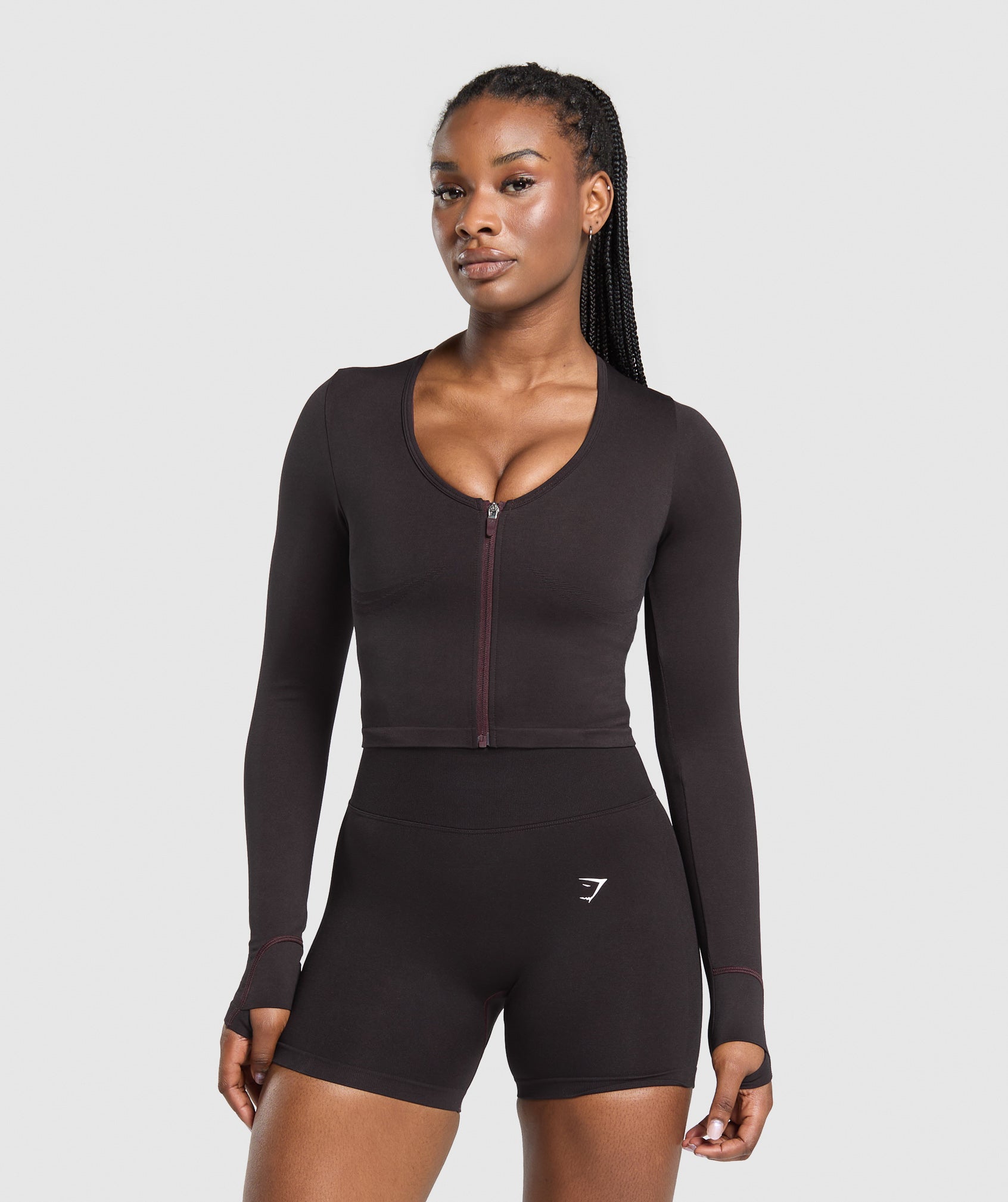 Gymshark Lift Seamless Zip Up Jacket - Bold Orange
