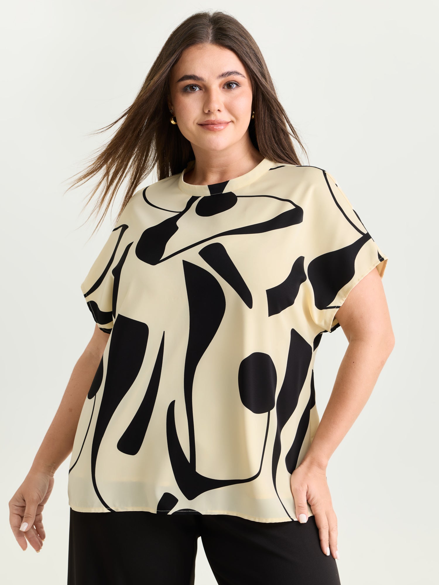 Supersoft Abstract Print Breathable Blouse