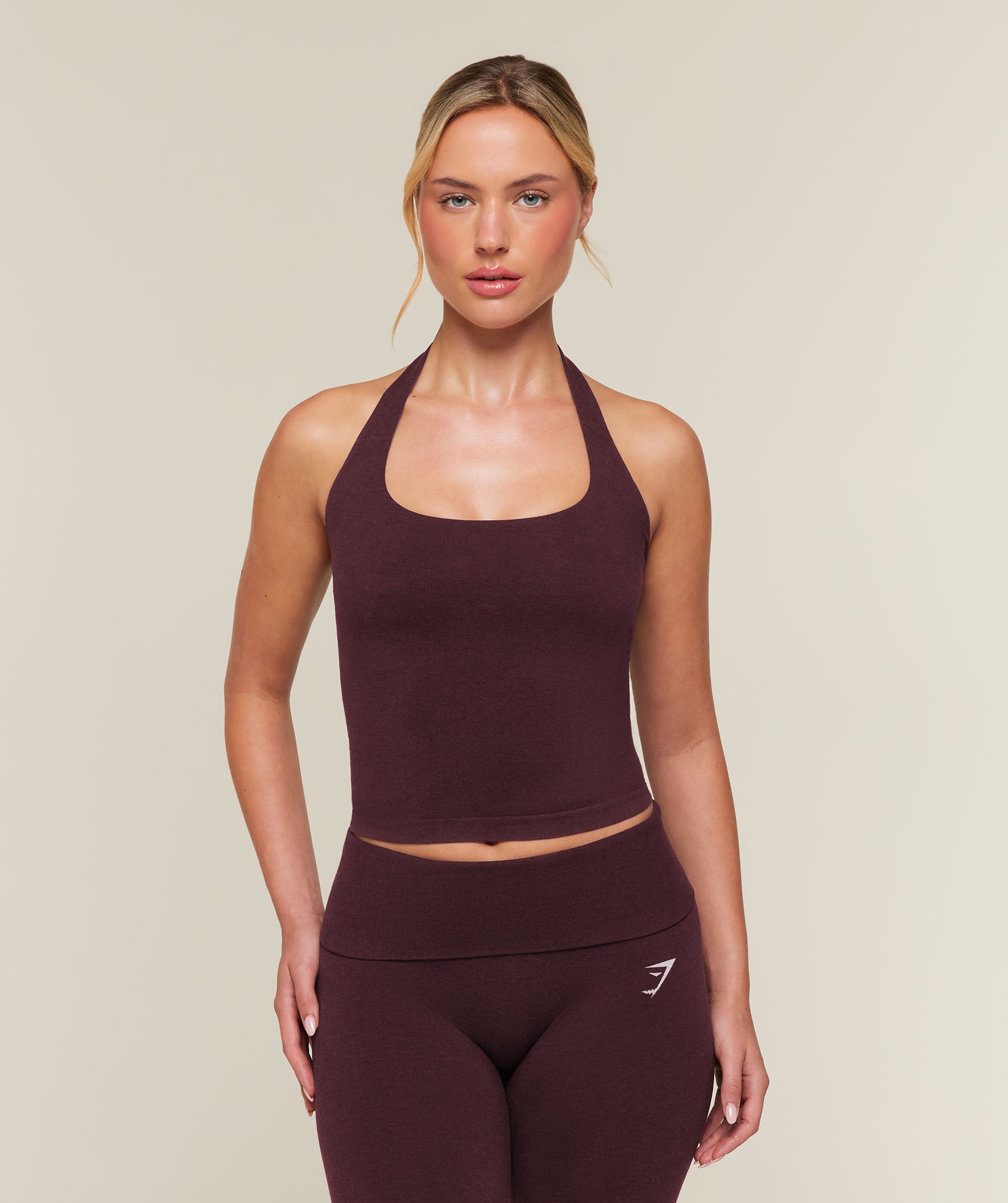 Gymshark CottonMove™ Halterneck Top - Calm Purple Marl
