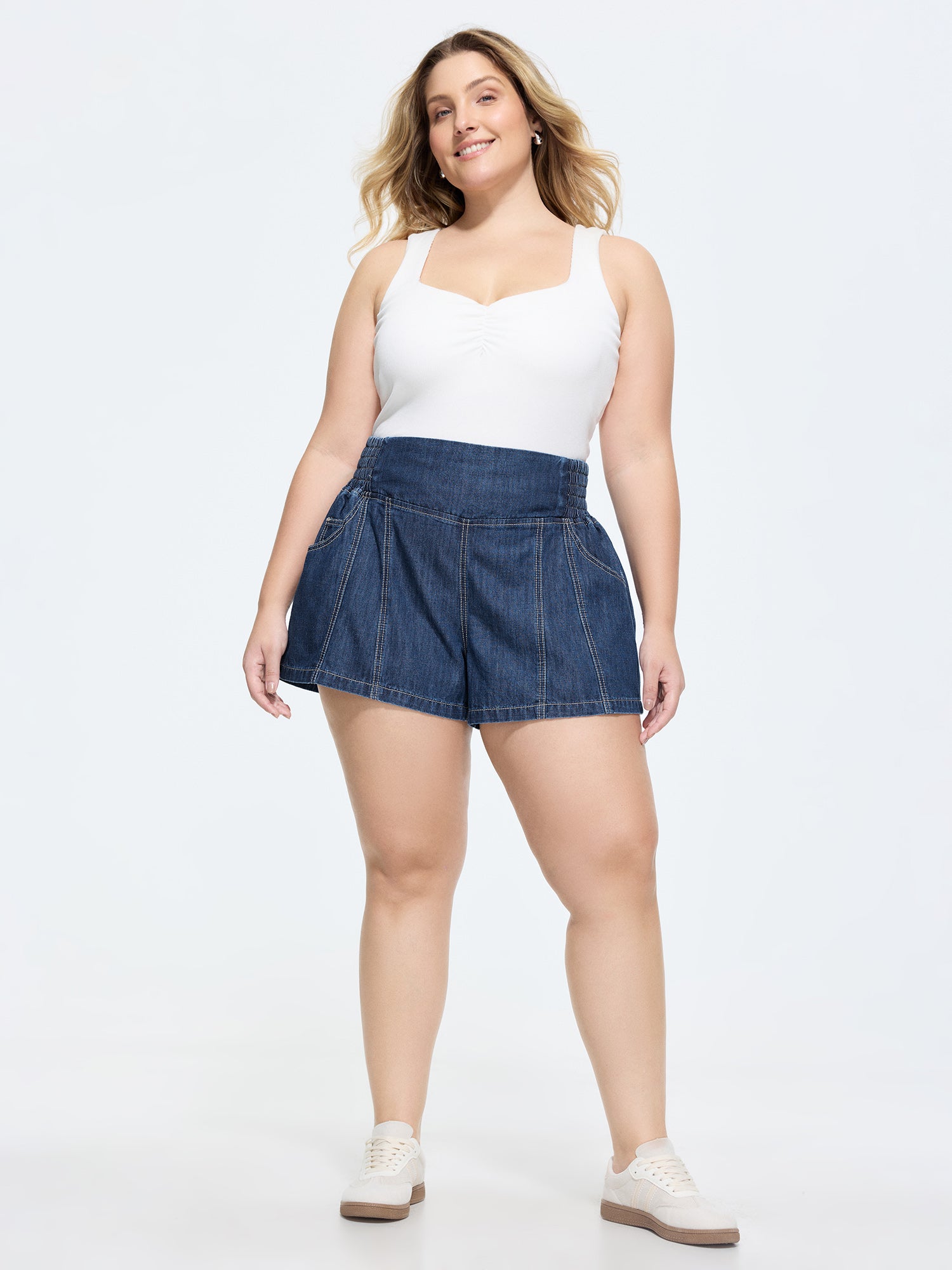 Supersoft Wide Waistband Denim Shorts