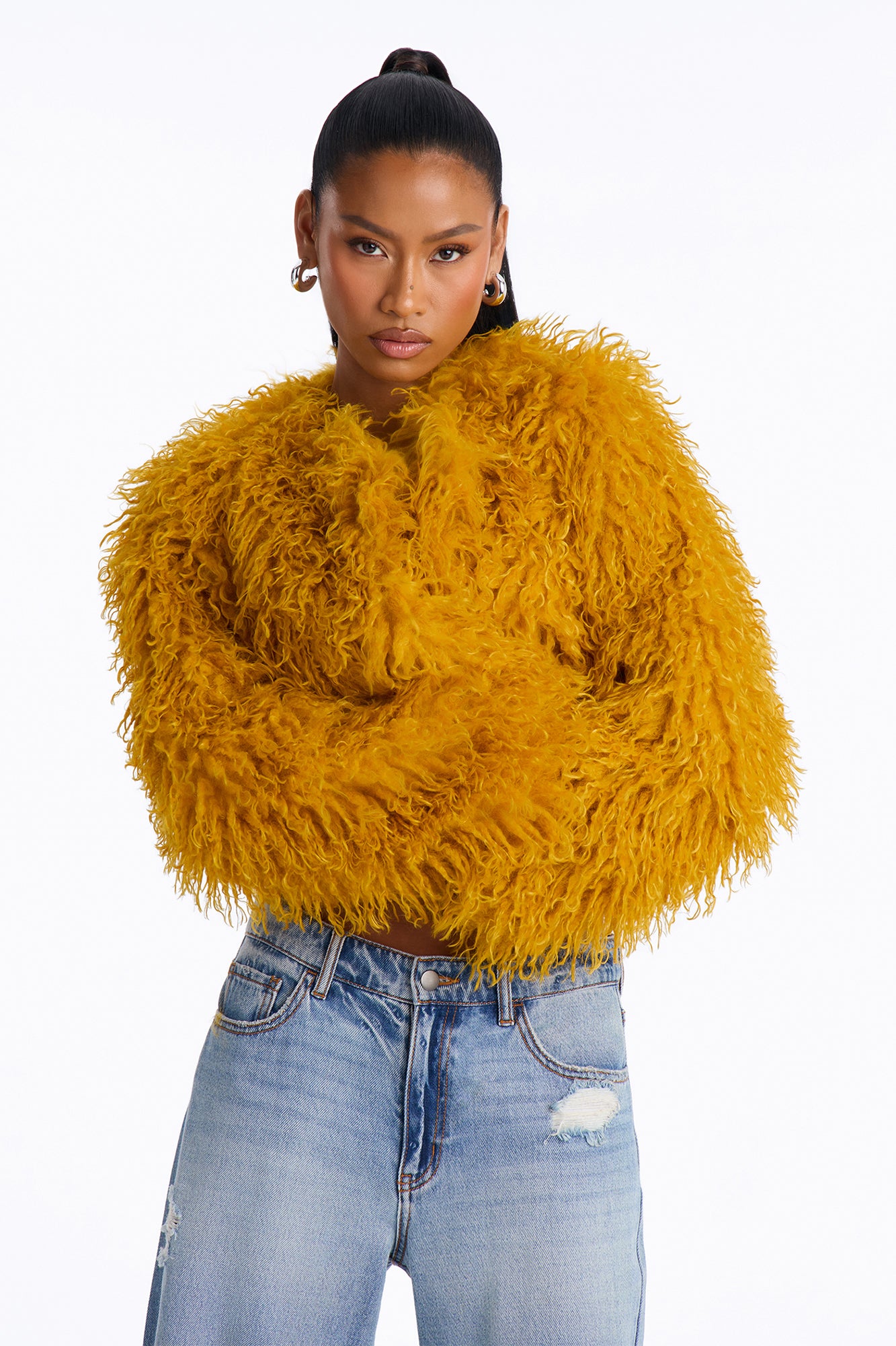 Sydney Faux Fur Coat - Honey